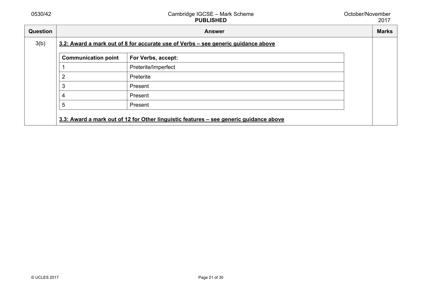 Mark scheme, page 21 of 30