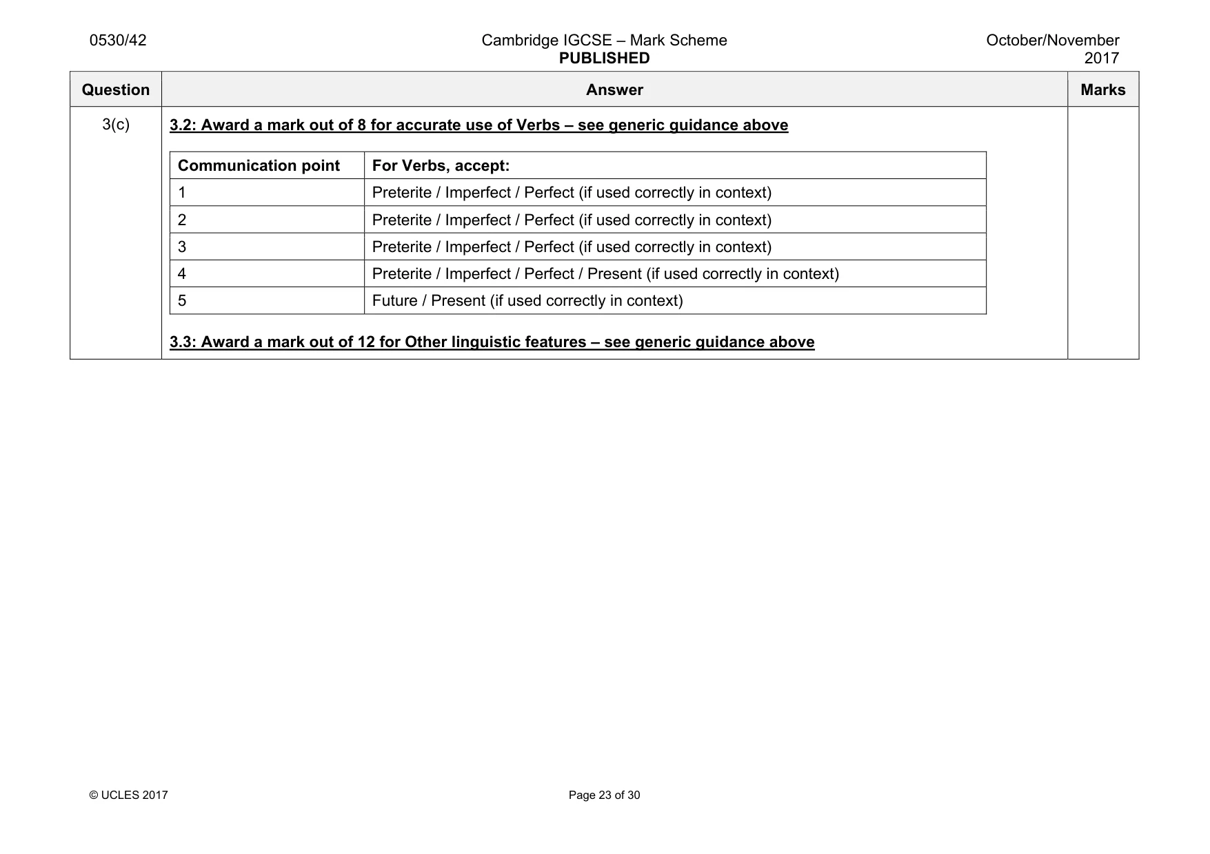 Mark scheme, page 23 of 30