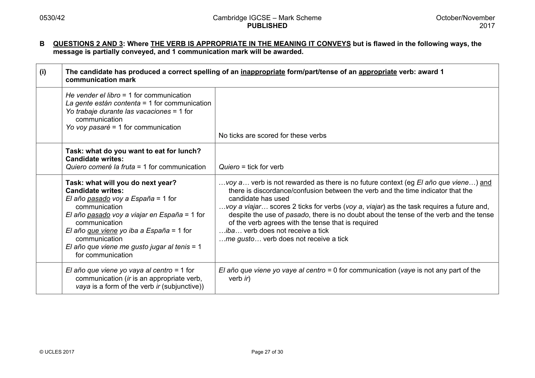 Mark scheme, page 27 of 30
