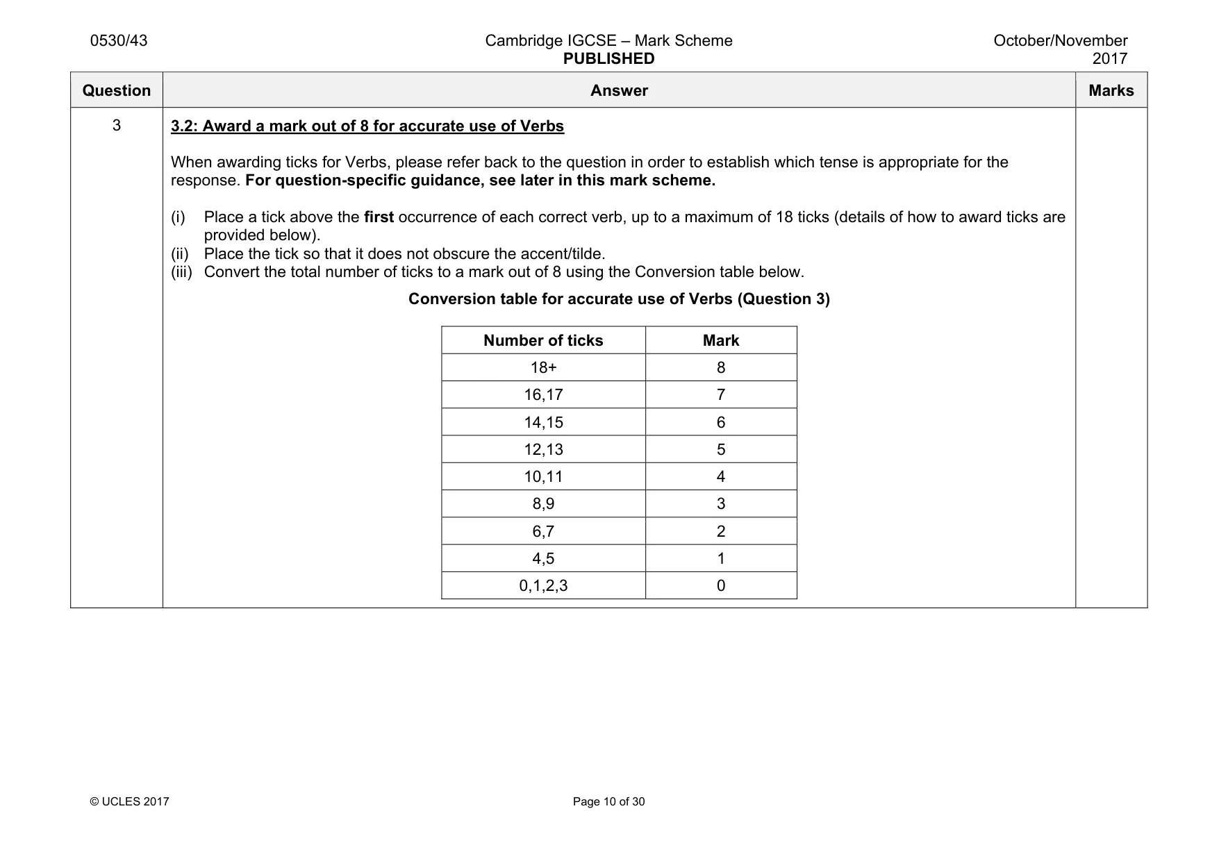Mark scheme, page 10 of 30