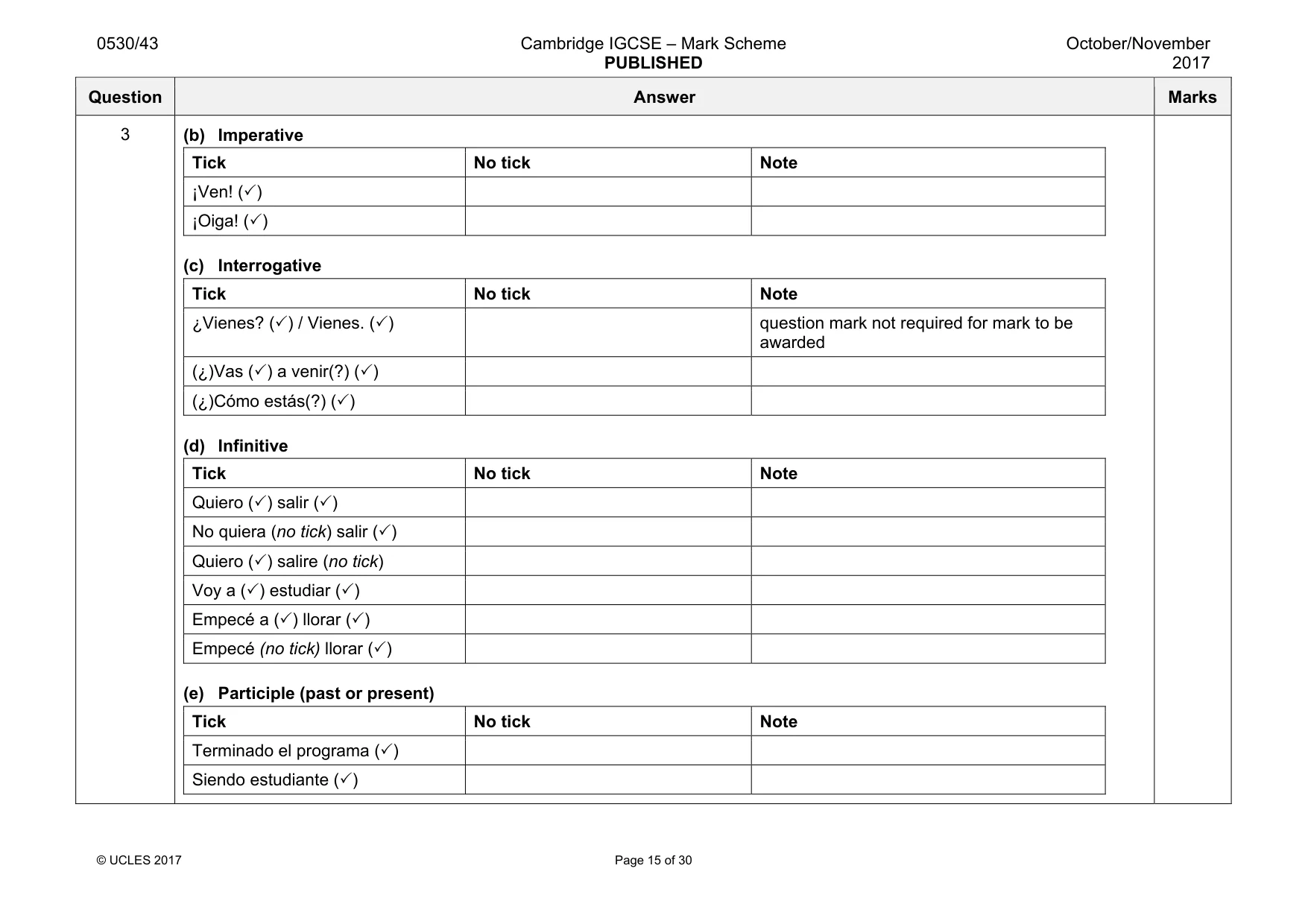 Mark scheme, page 15 of 30