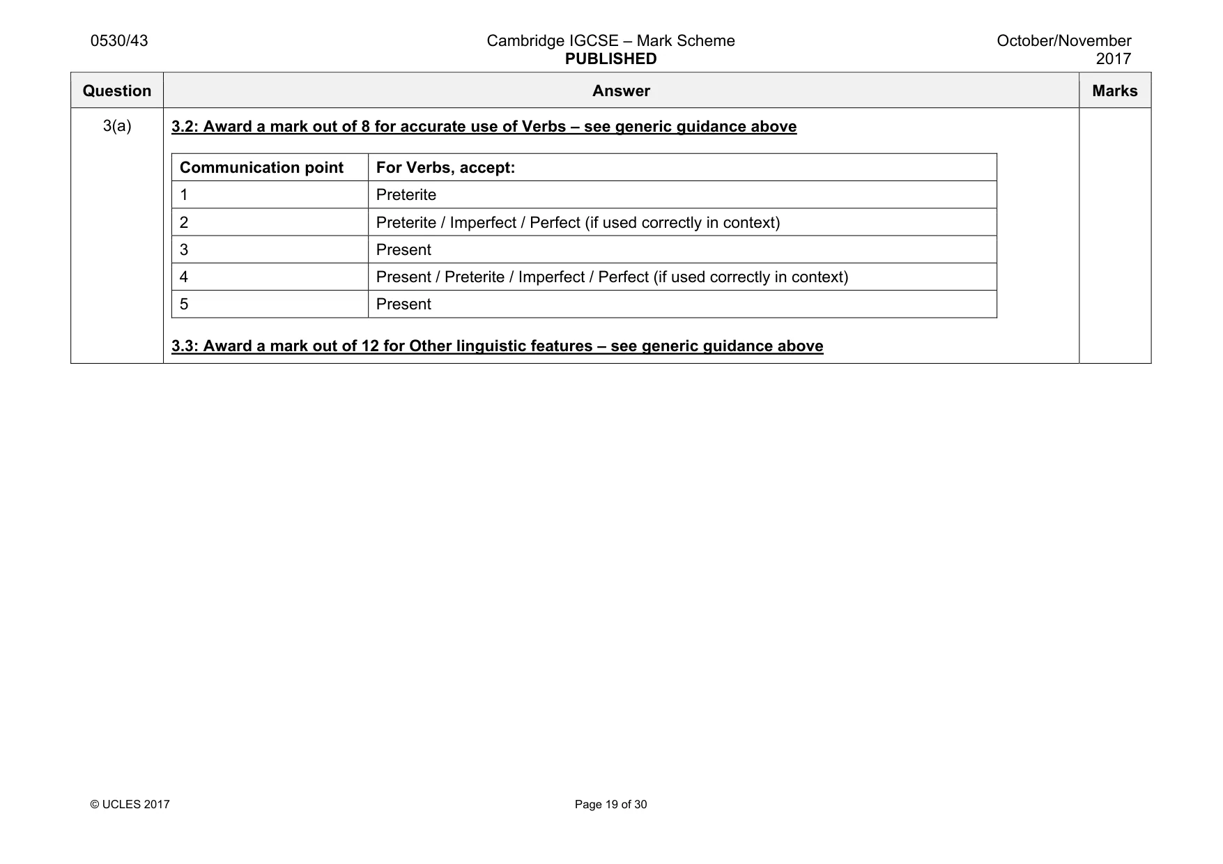 Mark scheme, page 19 of 30