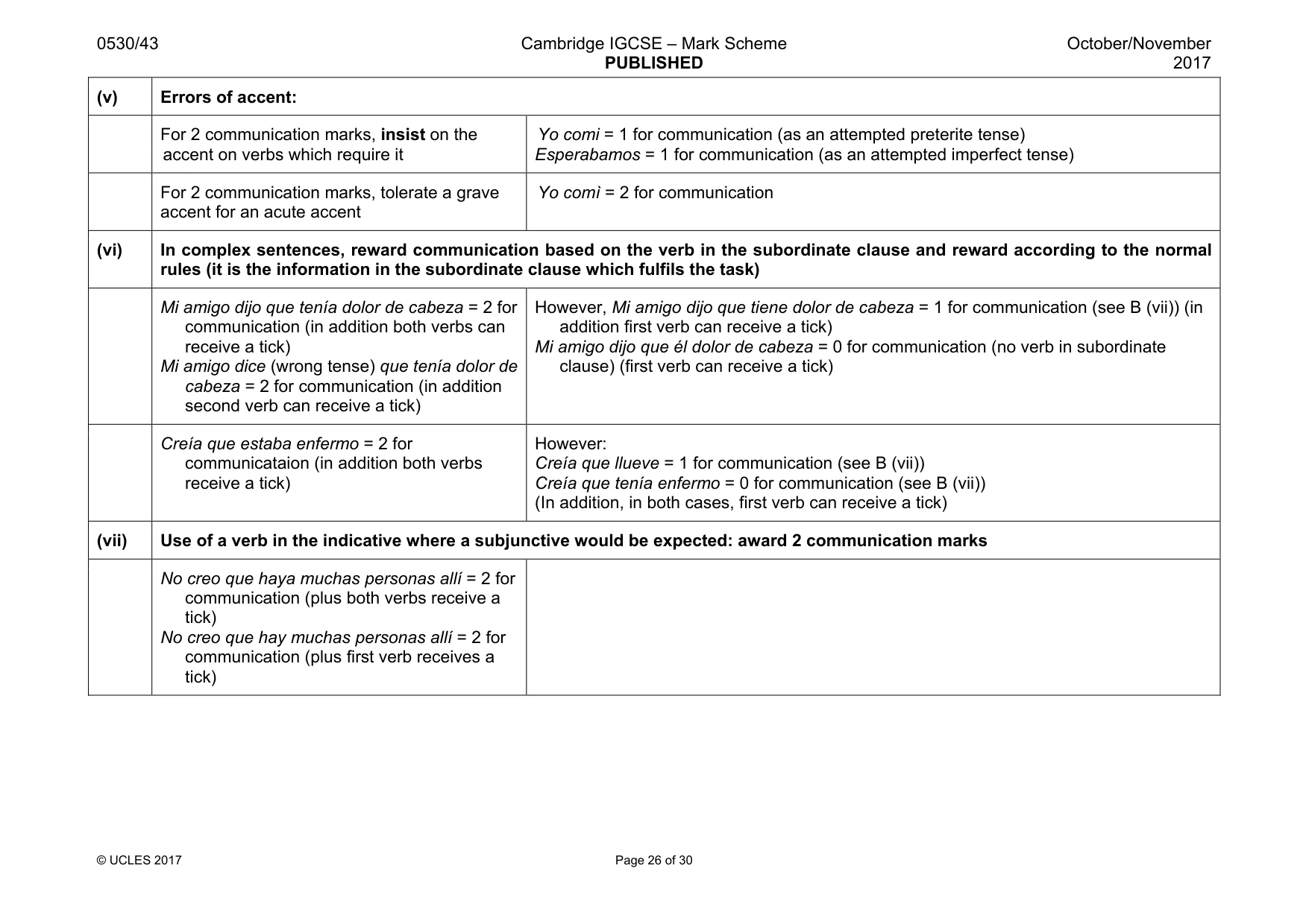 Mark scheme, page 26 of 30