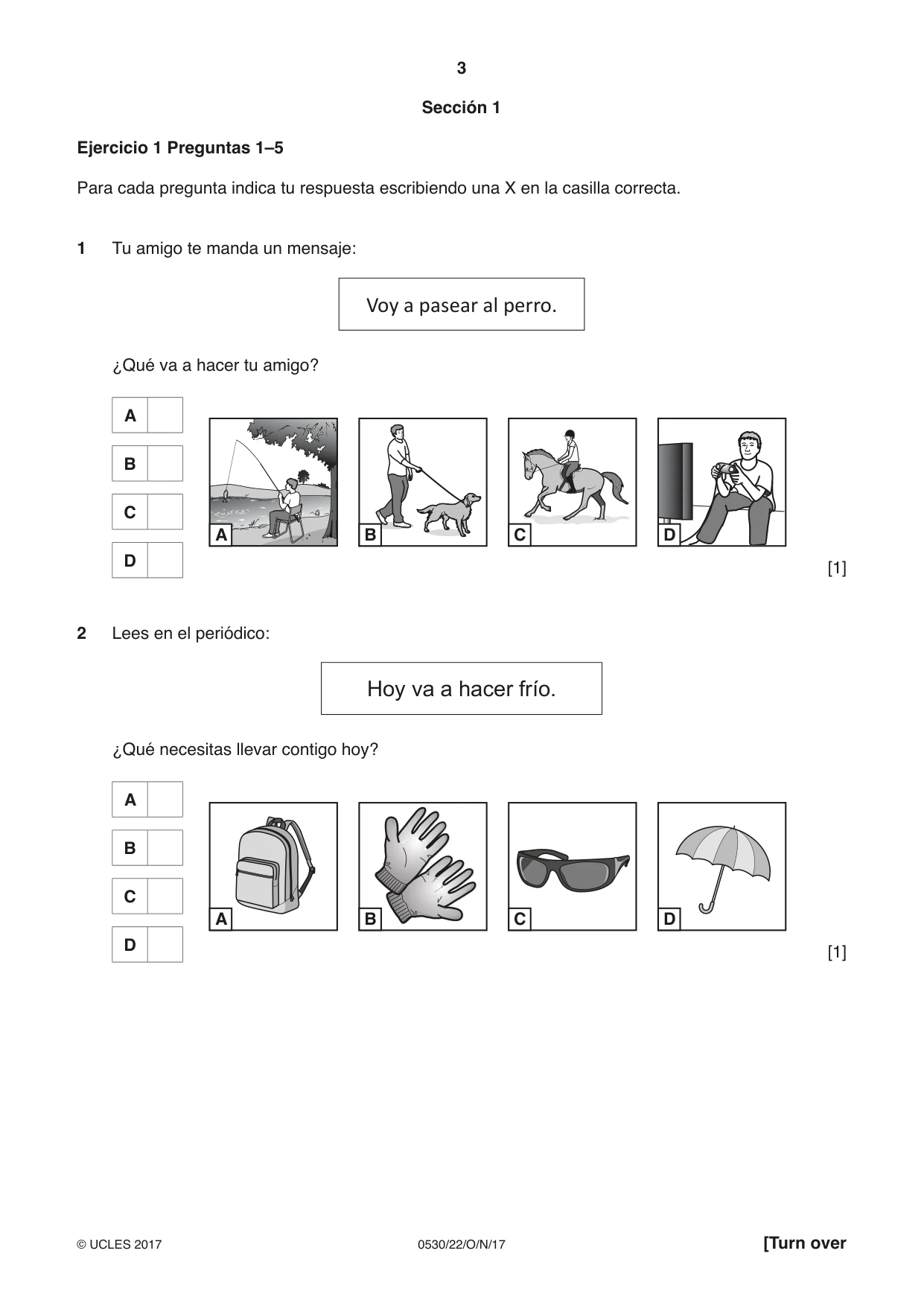 Cambridge IGCSE Spanish - Foreign Language 0530 2017 Oct/Nov Paper 2 · Variant 2 question paper, page 3 of 16