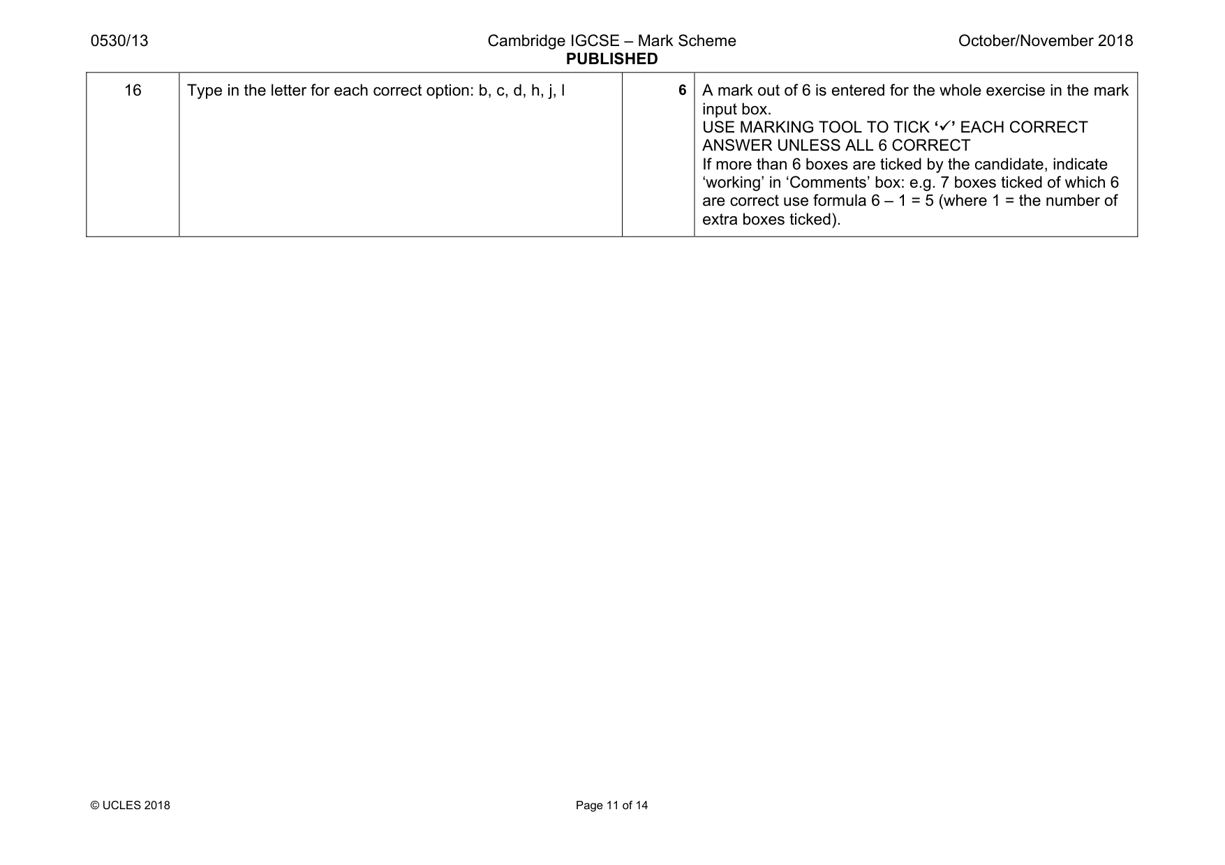 Mark scheme, page 11 of 14