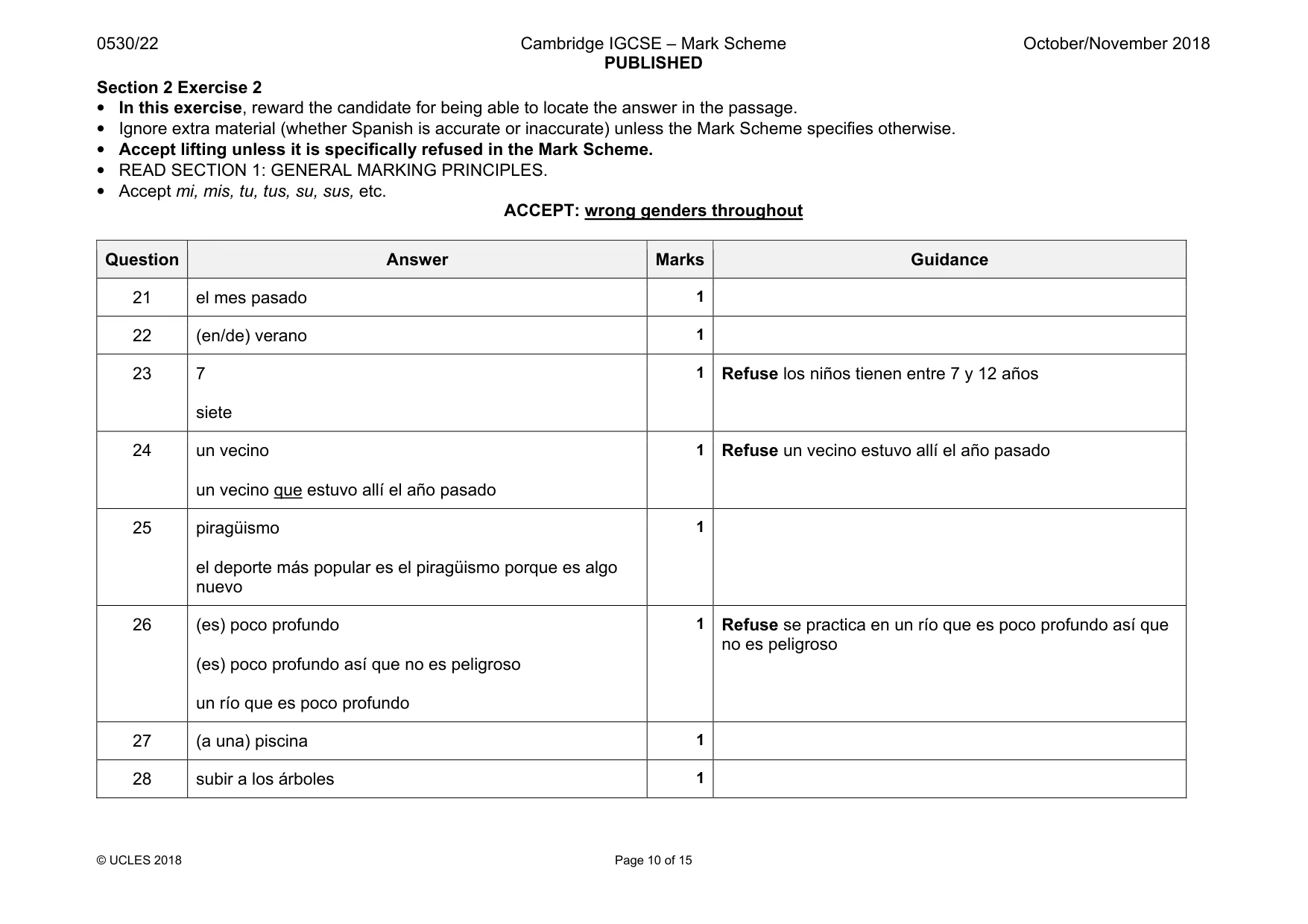 Mark scheme, page 10 of 15
