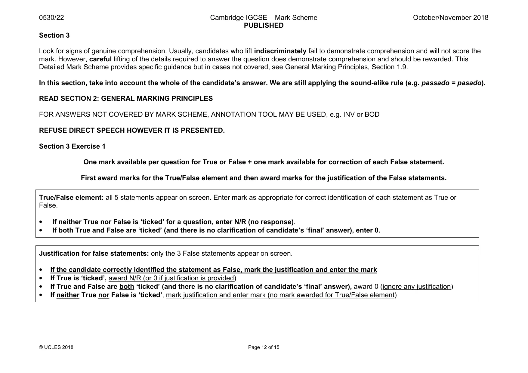 Mark scheme, page 12 of 15