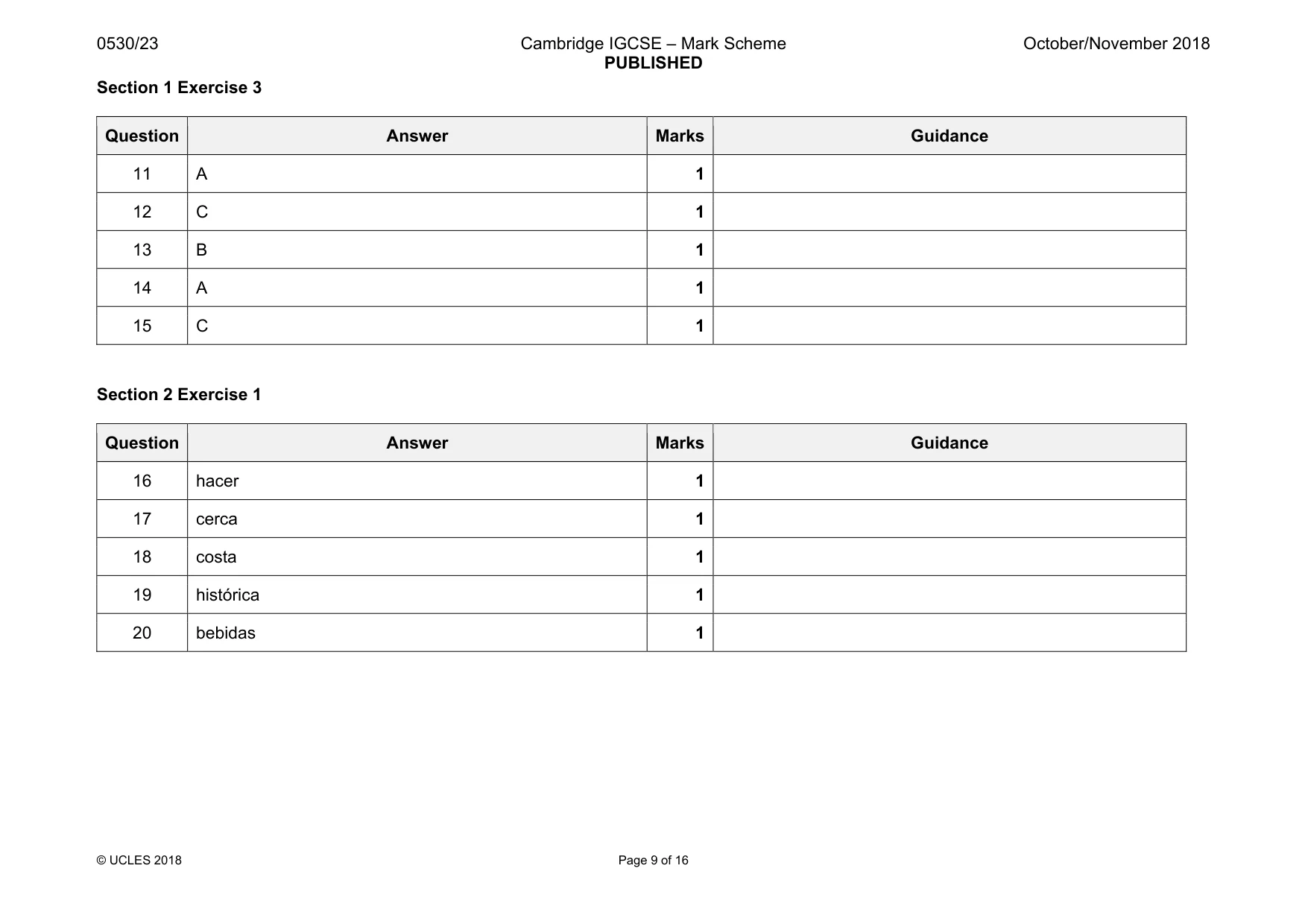 Mark scheme, page 9 of 16