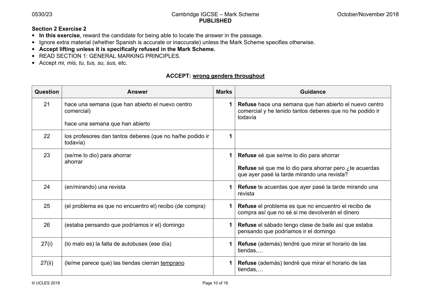 Mark scheme, page 10 of 16