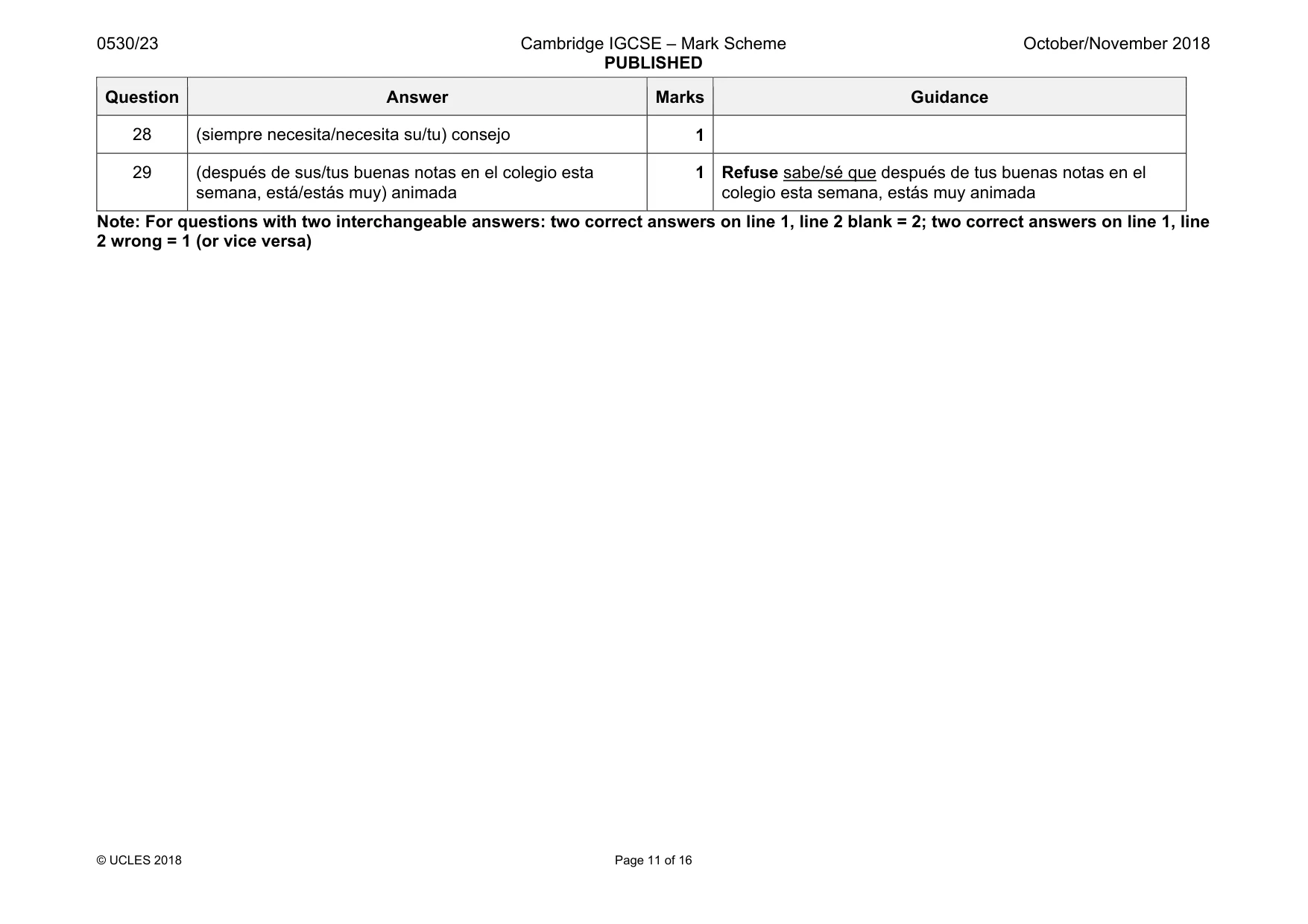 Mark scheme, page 11 of 16