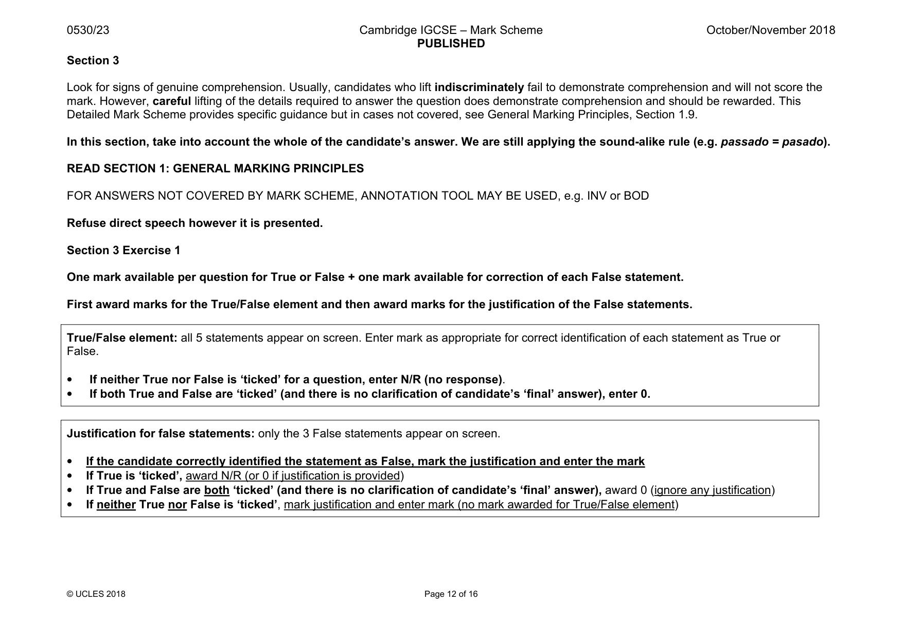 Mark scheme, page 12 of 16