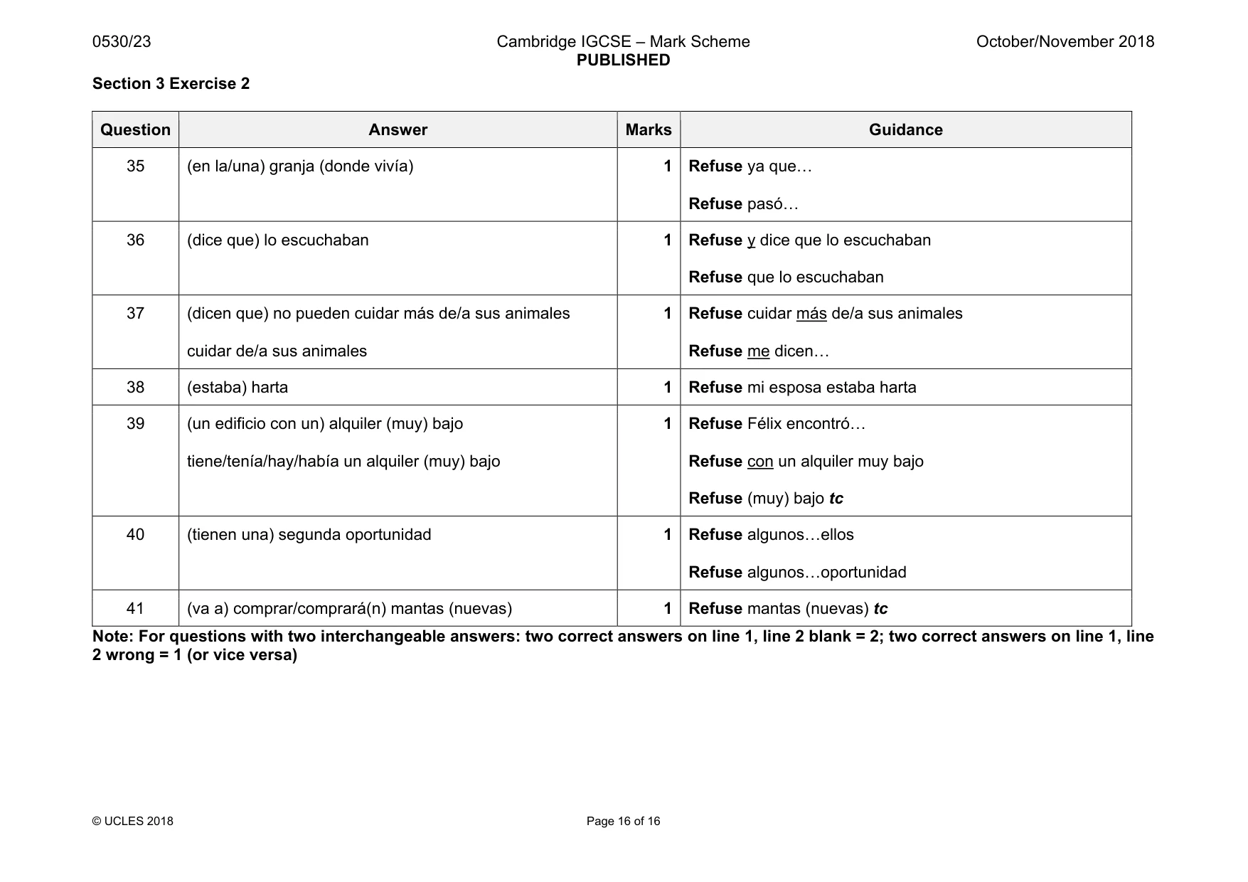 Mark scheme, page 16 of 16