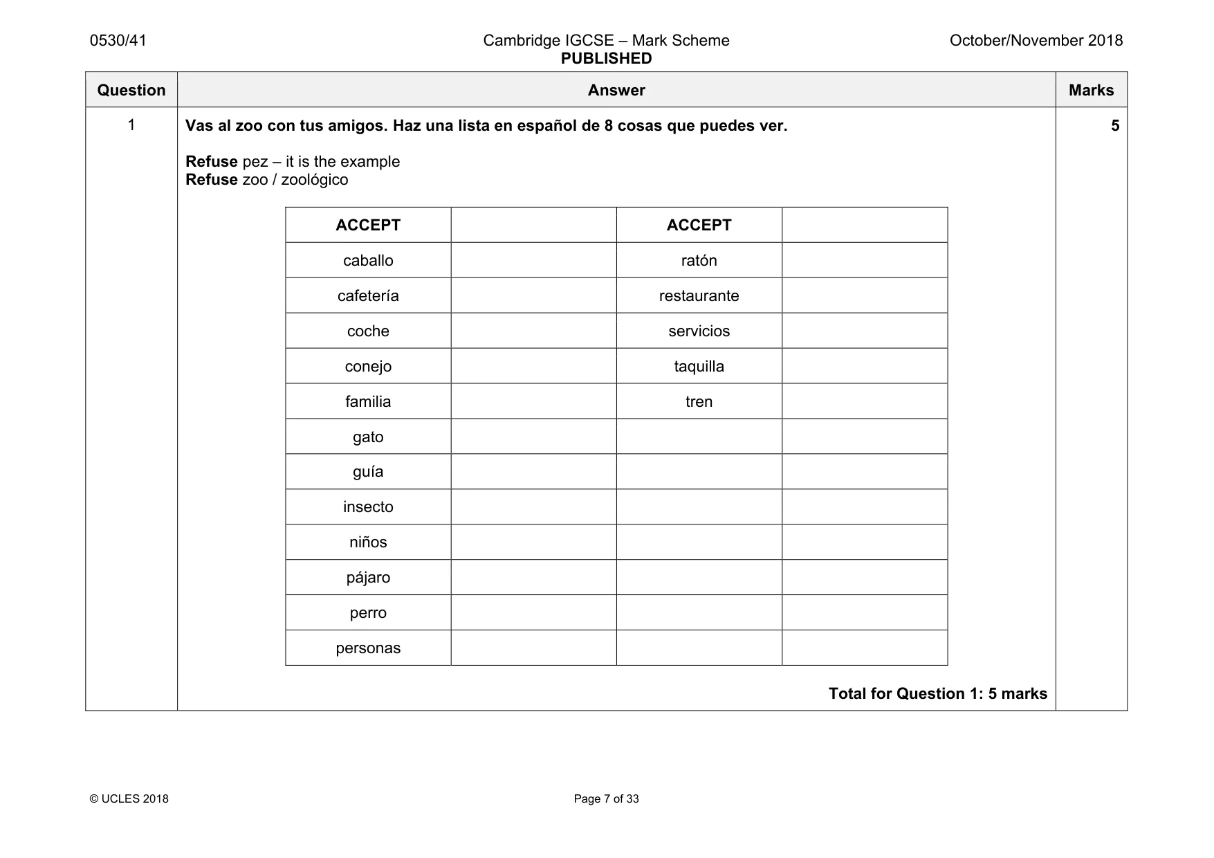 Mark scheme, page 7 of 33