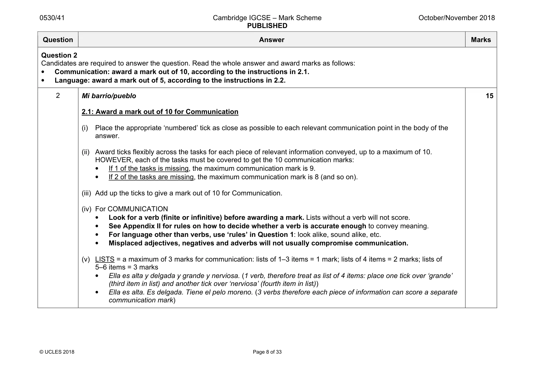 Mark scheme, page 8 of 33