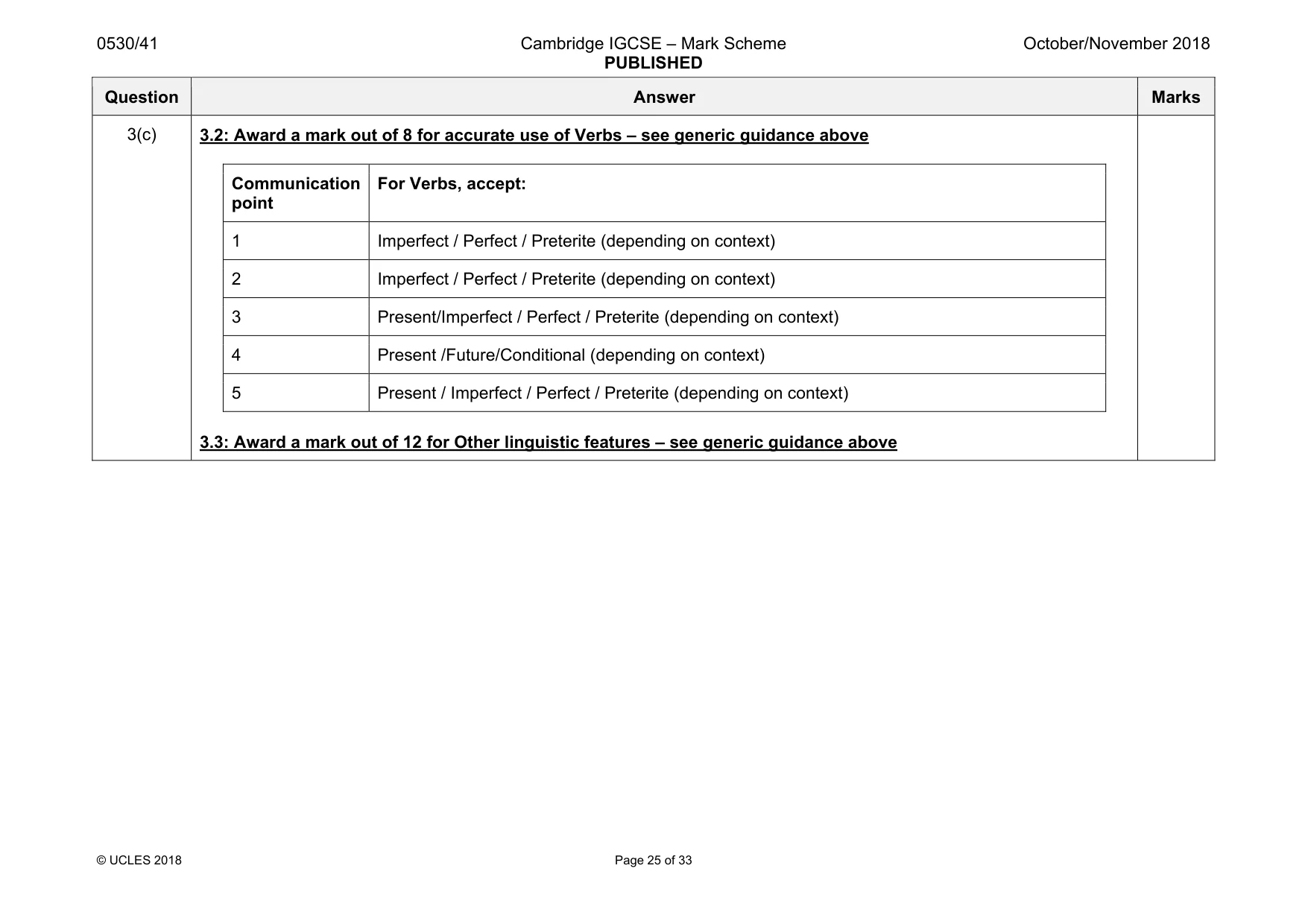 Mark scheme, page 25 of 33