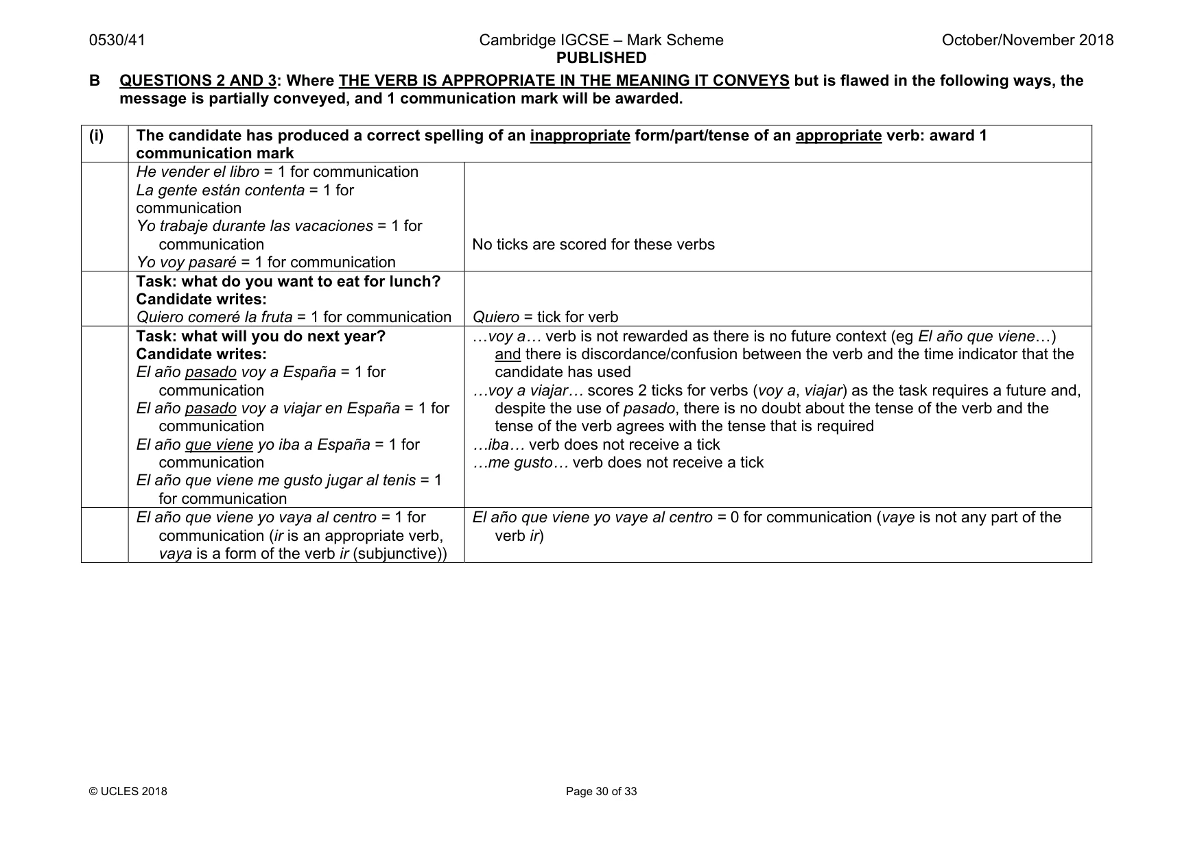 Mark scheme, page 30 of 33