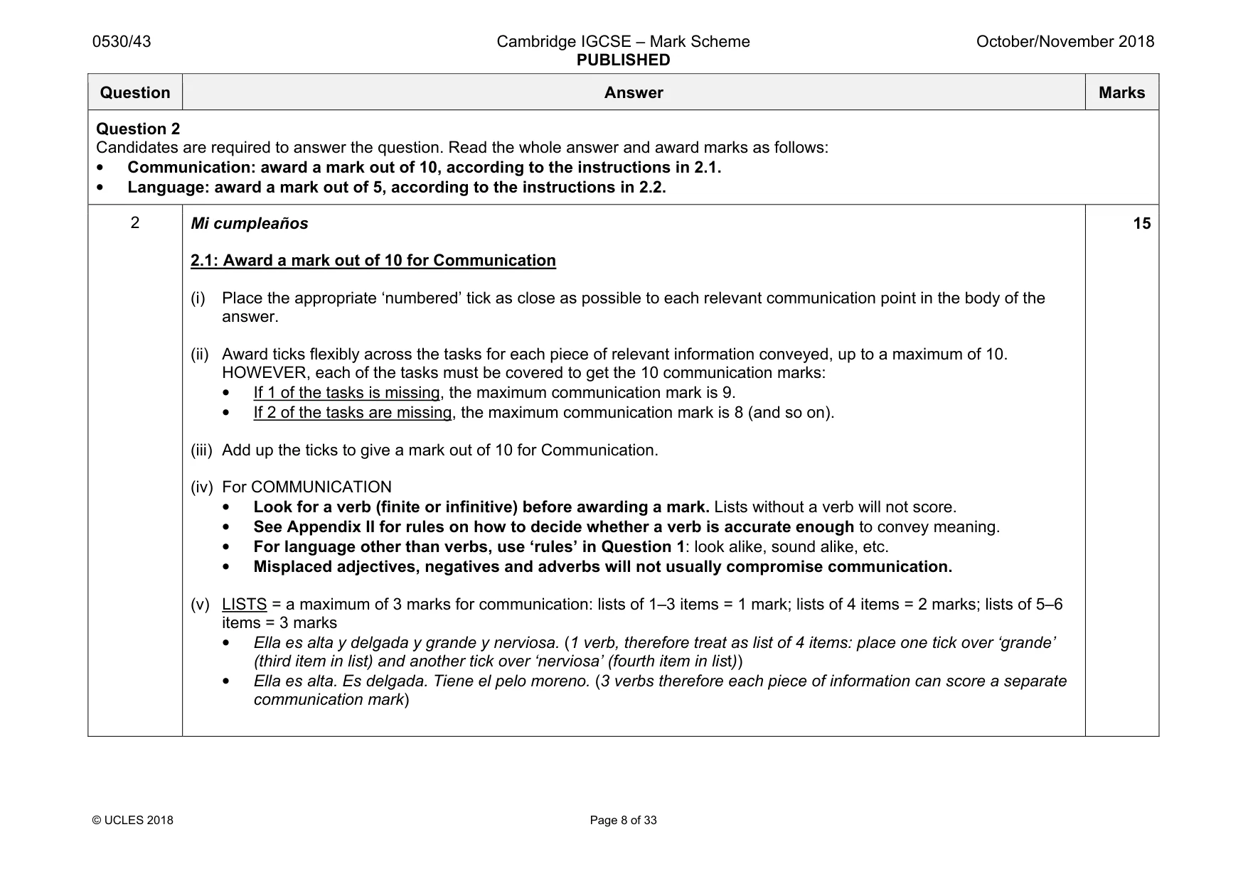 Mark scheme, page 8 of 33