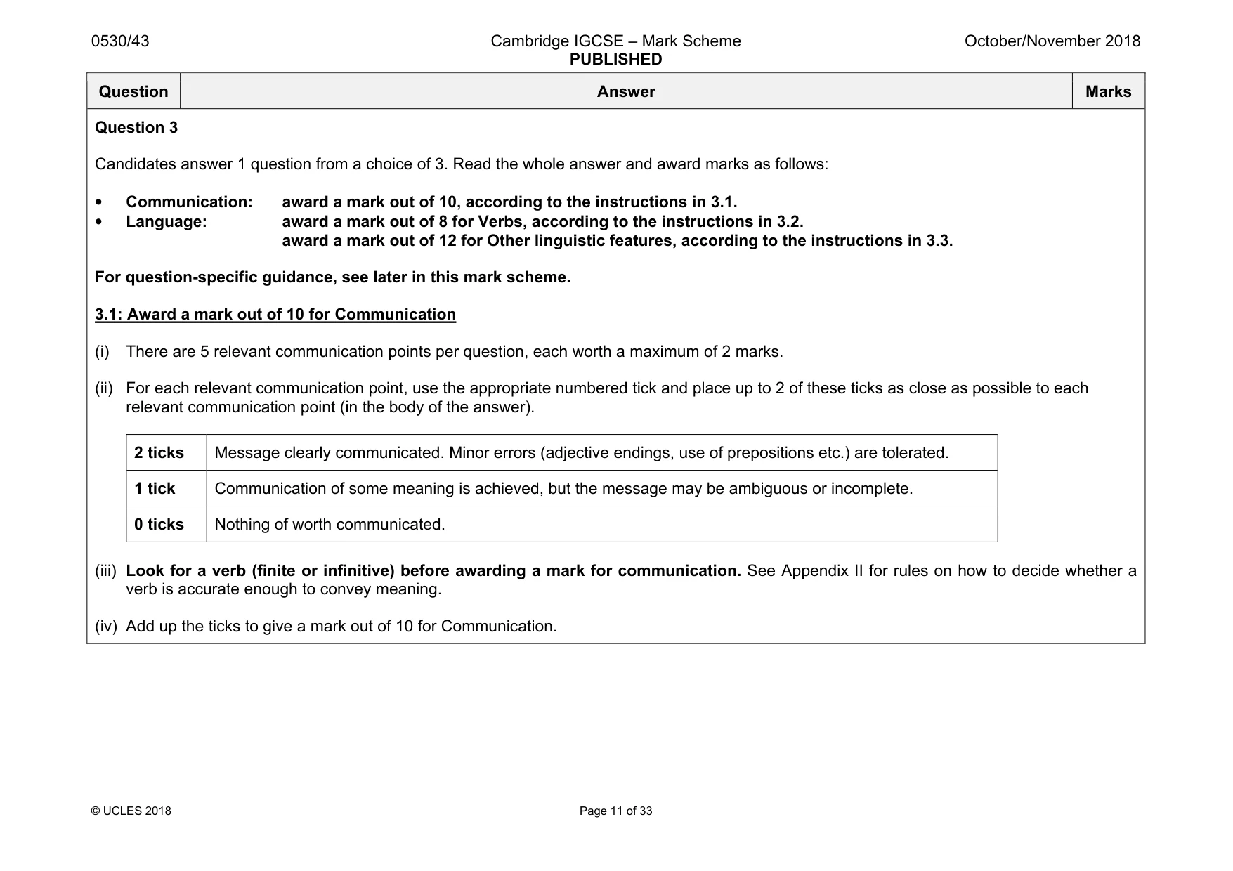 Mark scheme, page 11 of 33
