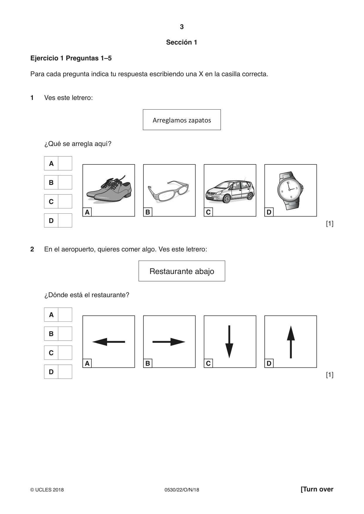 Cambridge IGCSE Spanish - Foreign Language 0530 2018 Oct/Nov Paper 2 · Variant 2 question paper, page 3 of 16