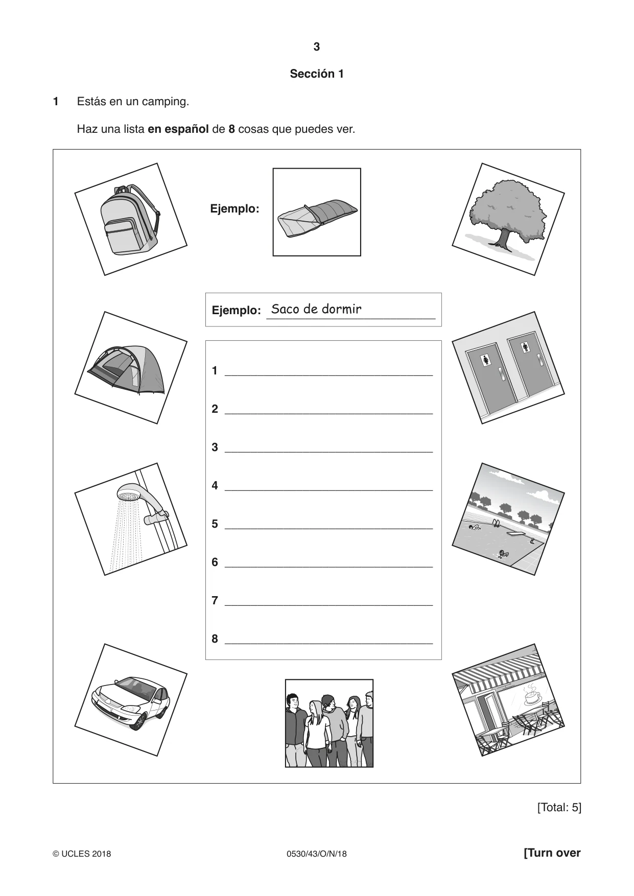 Cambridge IGCSE Spanish - Foreign Language 0530 2018 Oct/Nov Paper 4 · Variant 3 question paper, page 3 of 8