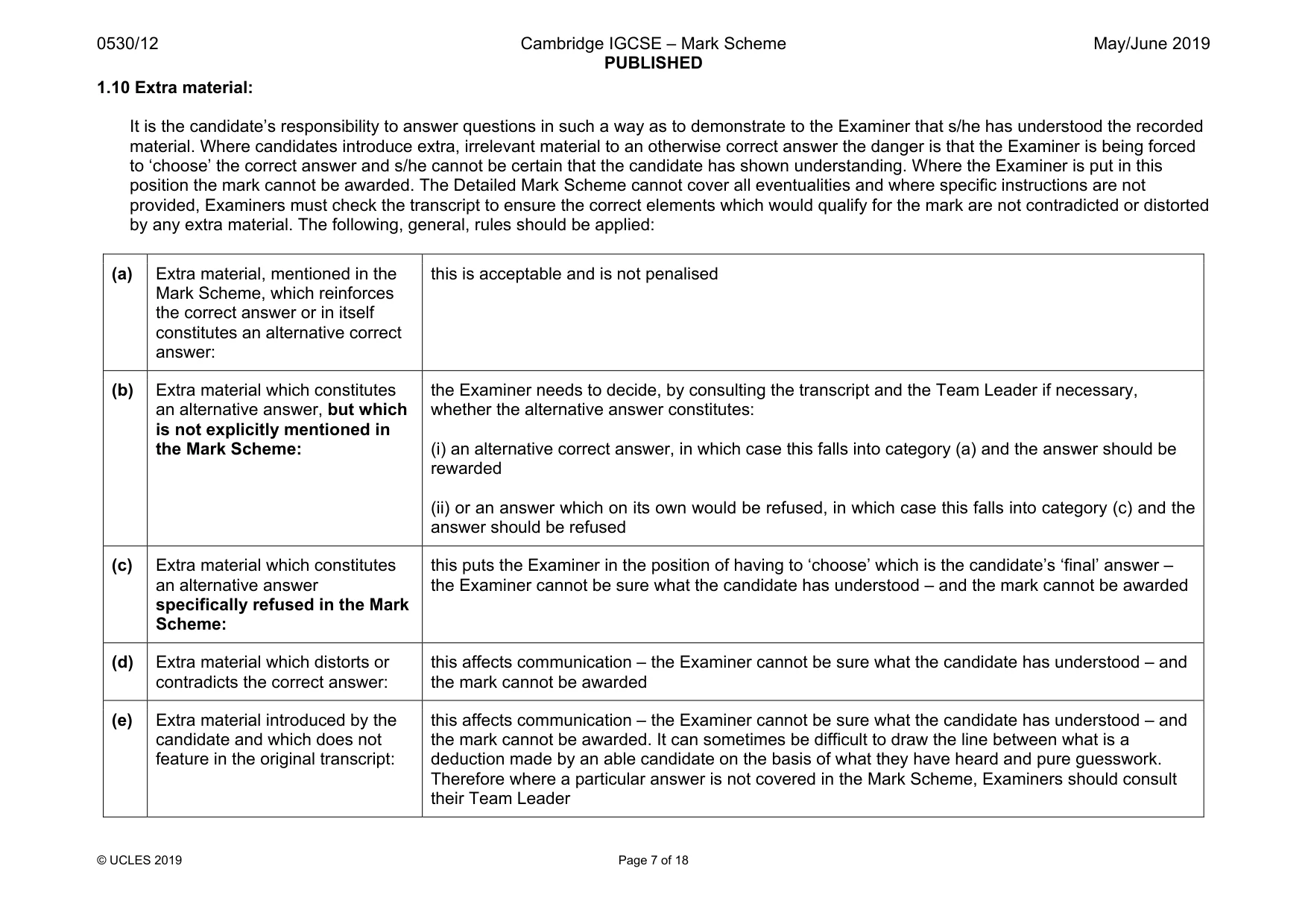 Mark scheme, page 7 of 18