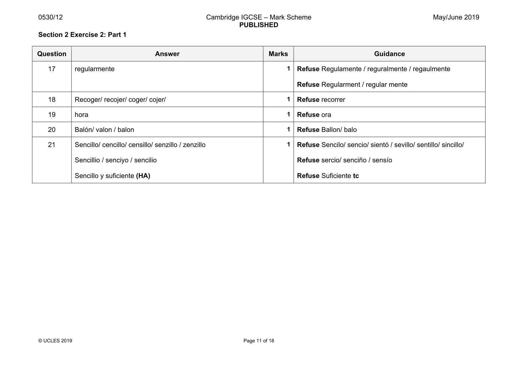 Mark scheme, page 11 of 18