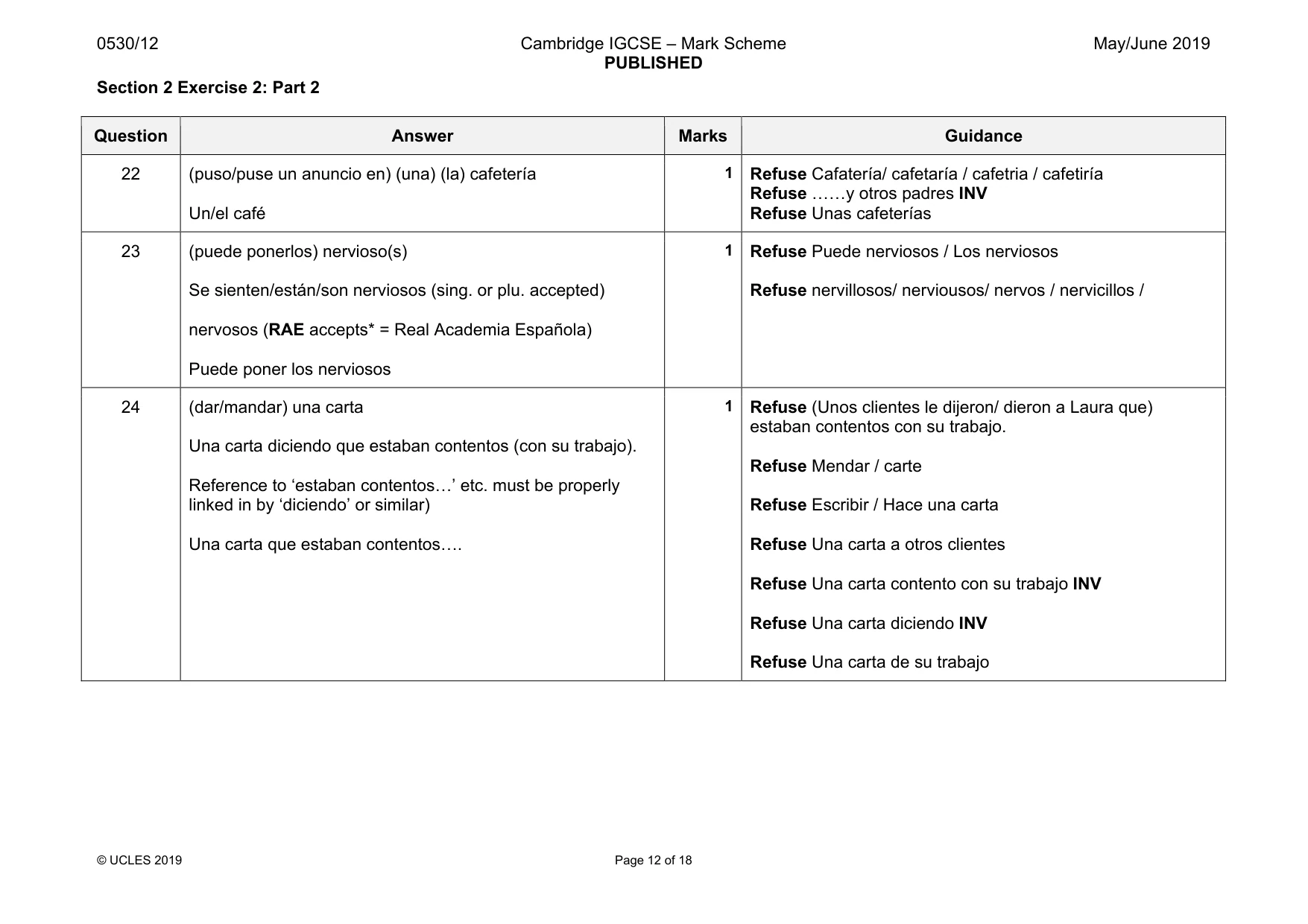 Mark scheme, page 12 of 18