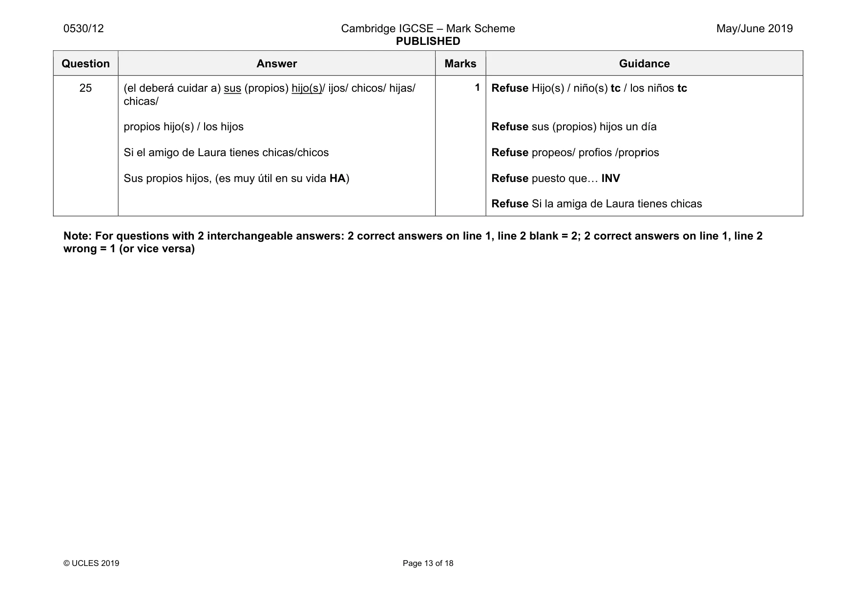 Mark scheme, page 13 of 18