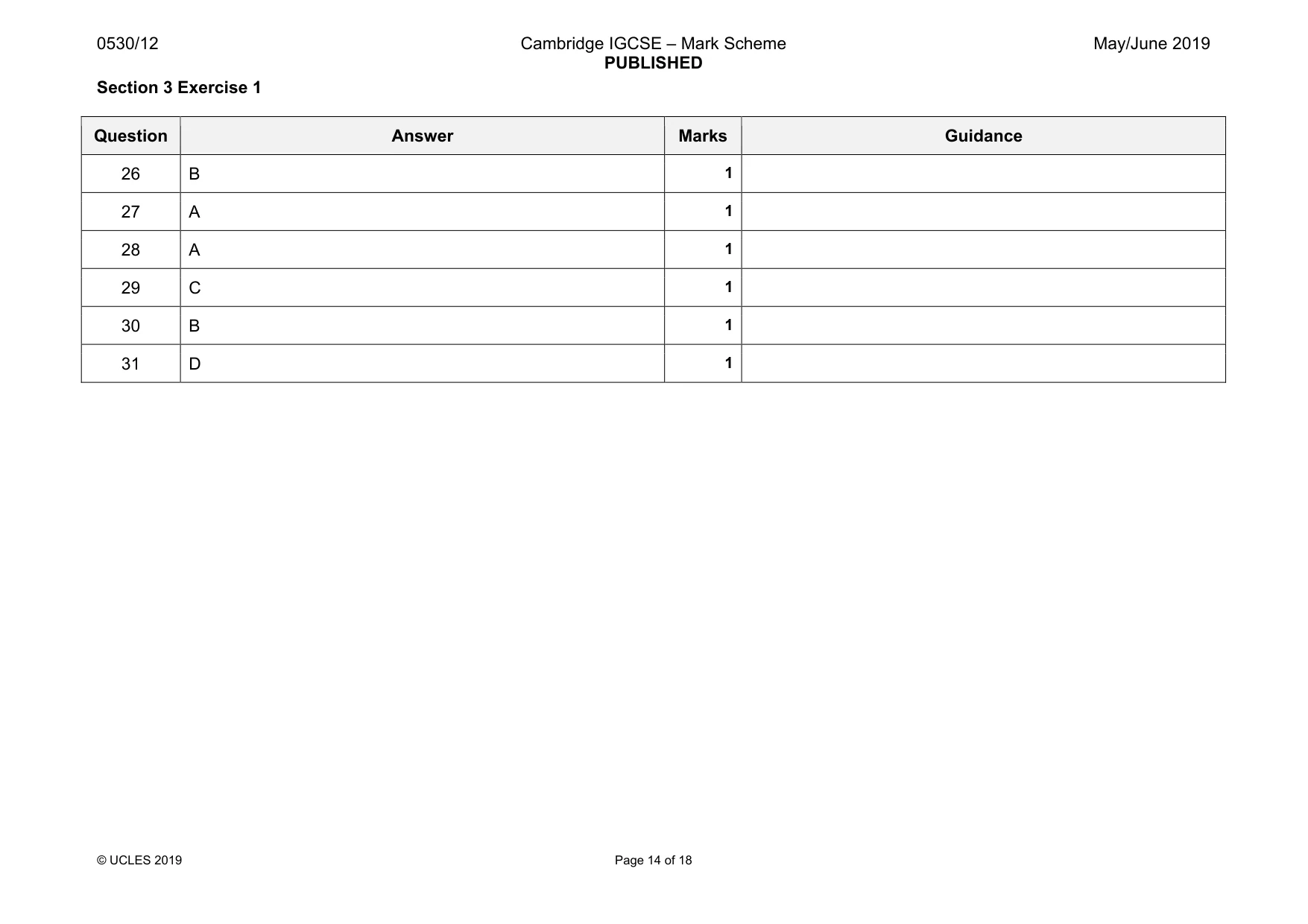 Mark scheme, page 14 of 18