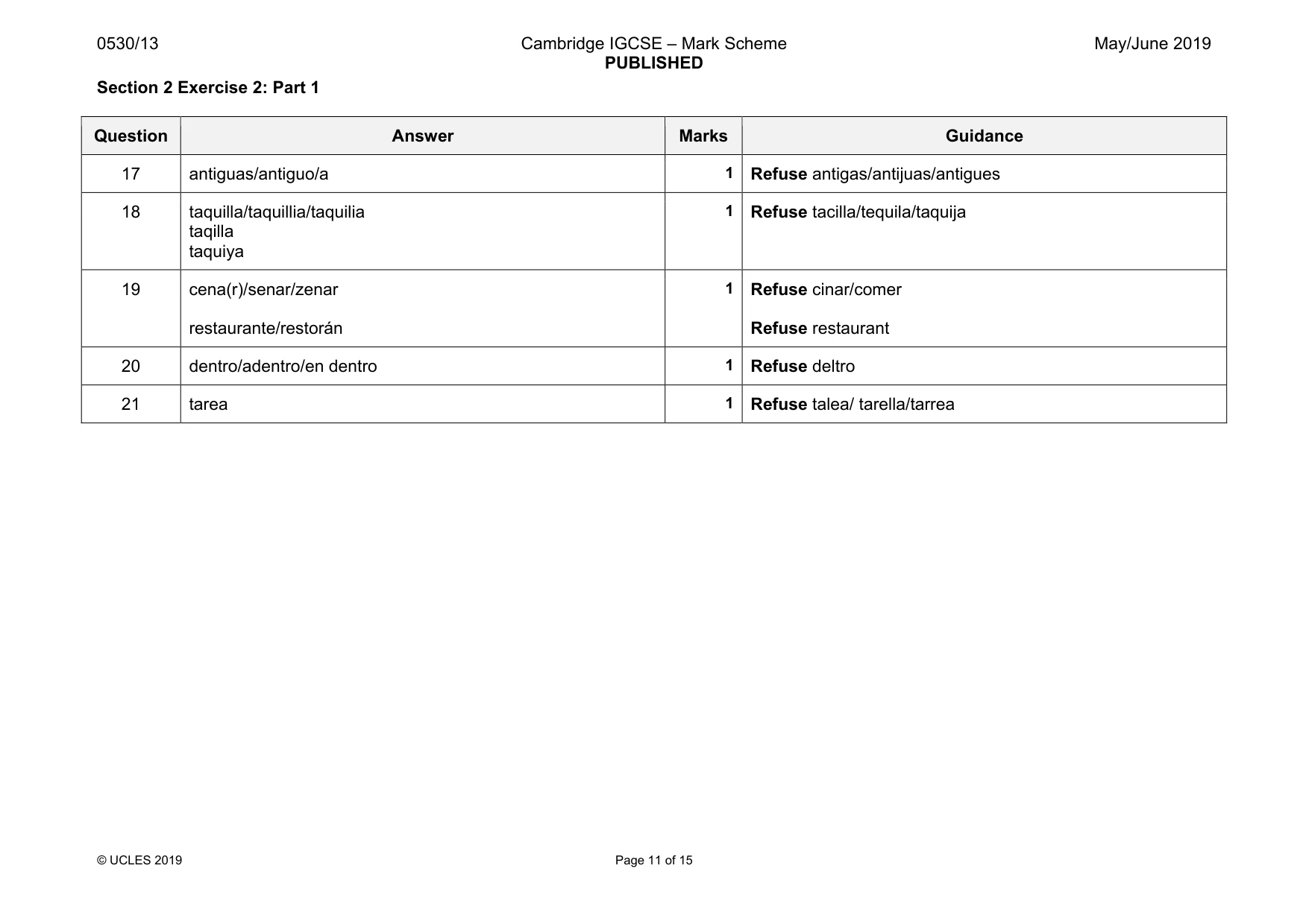 Mark scheme, page 11 of 15