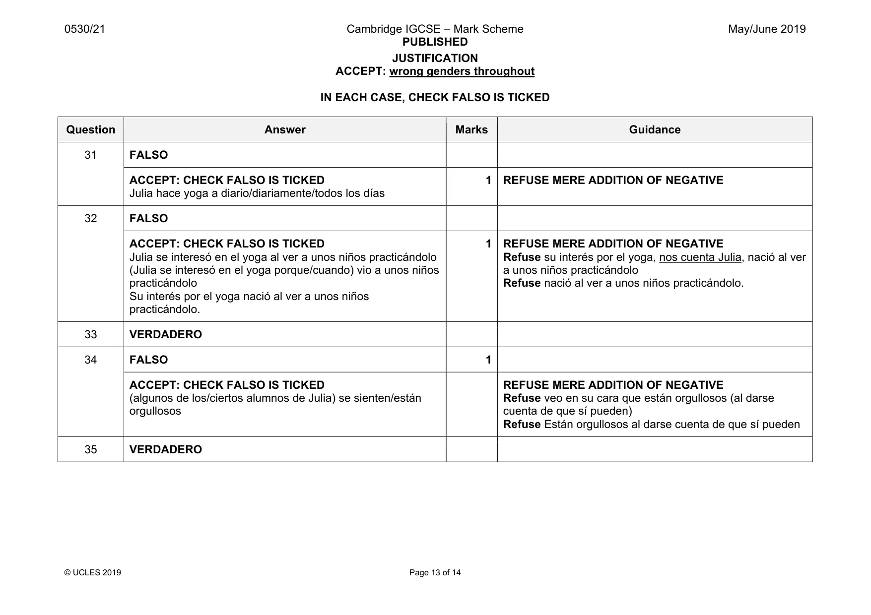 Mark scheme, page 13 of 14