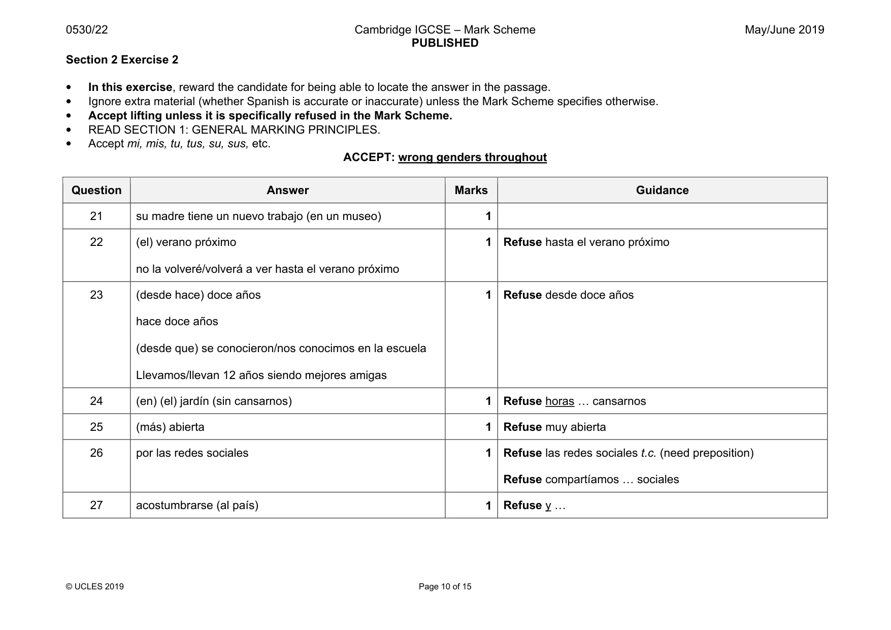 Mark scheme, page 10 of 15