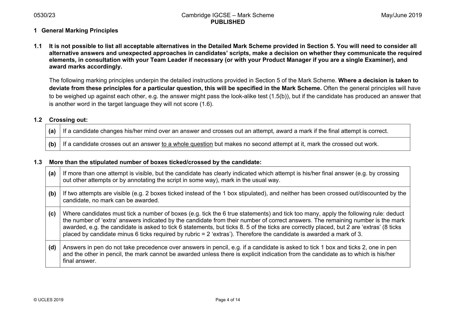 Mark scheme, page 4 of 14