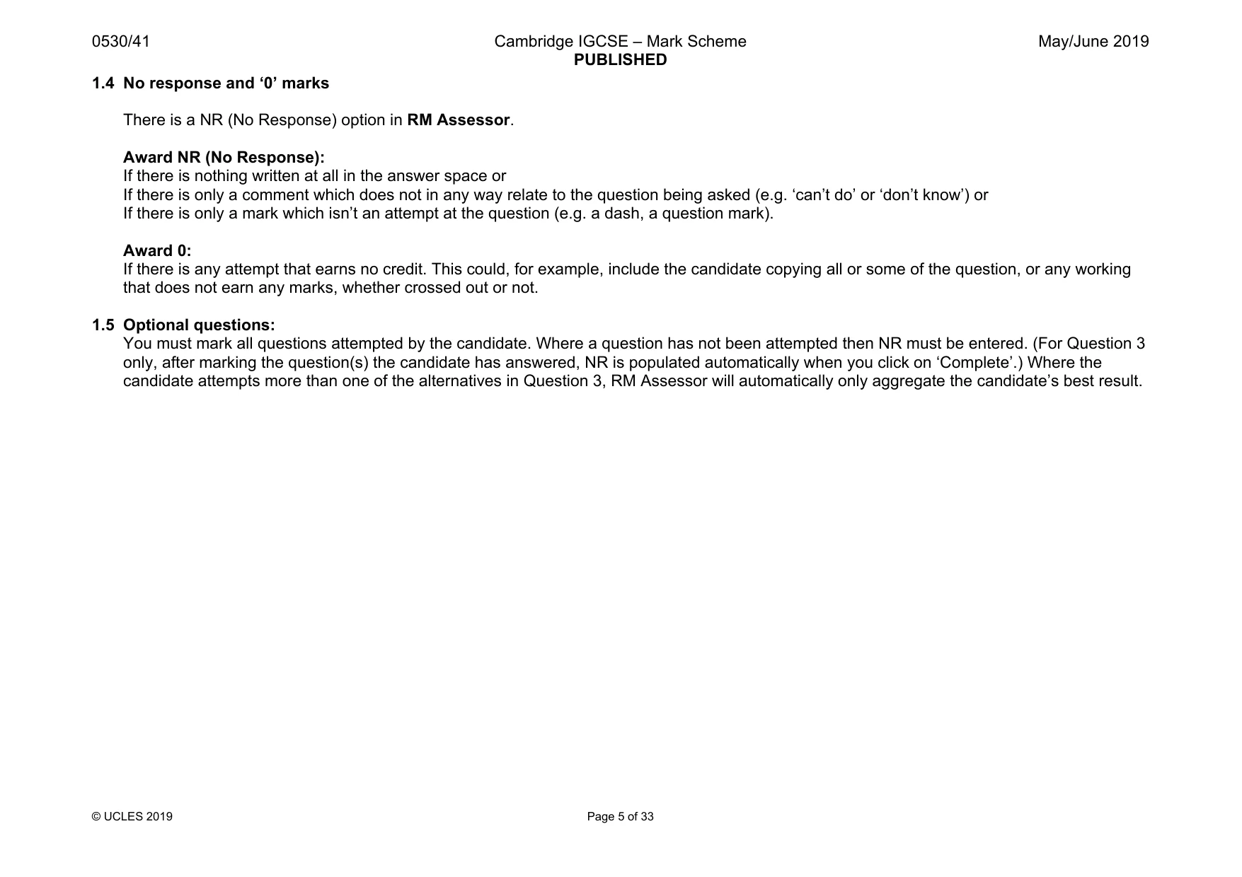 Mark scheme, page 5 of 33