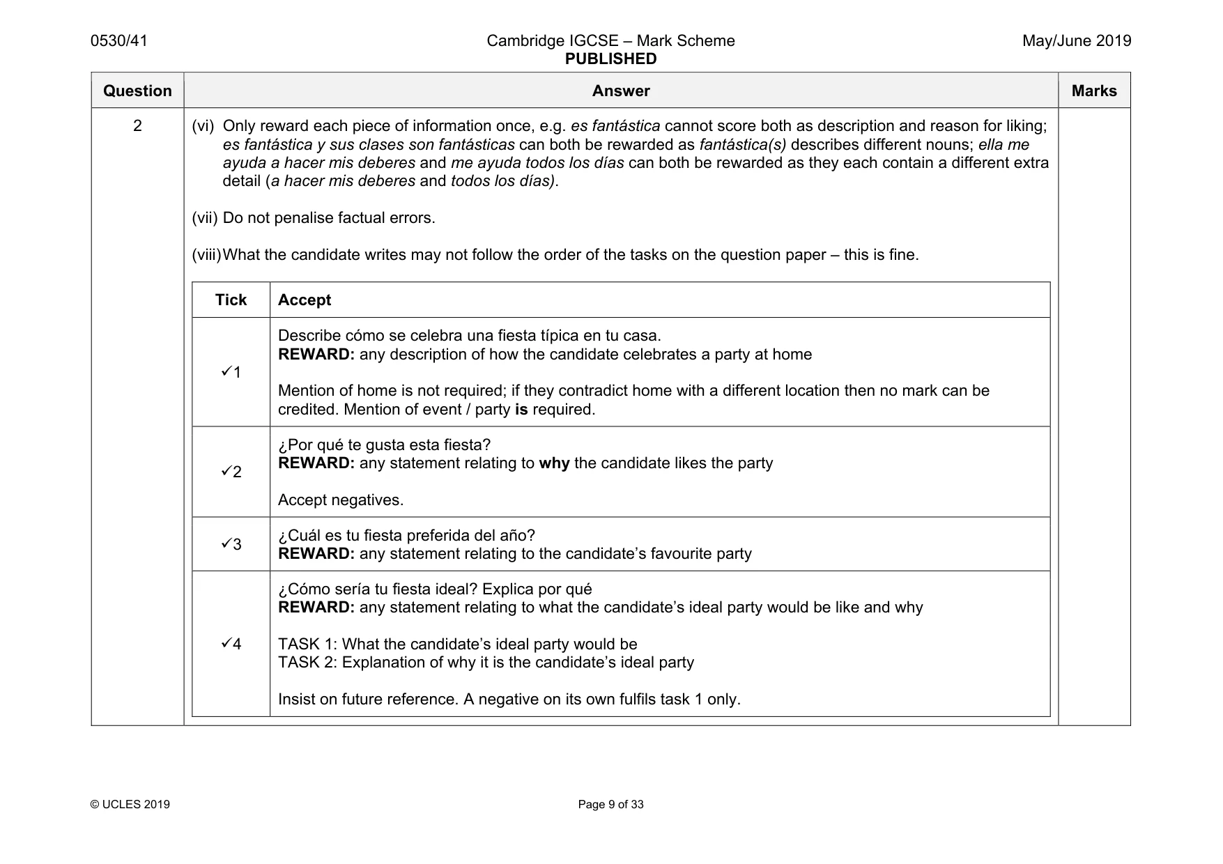 Mark scheme, page 9 of 33