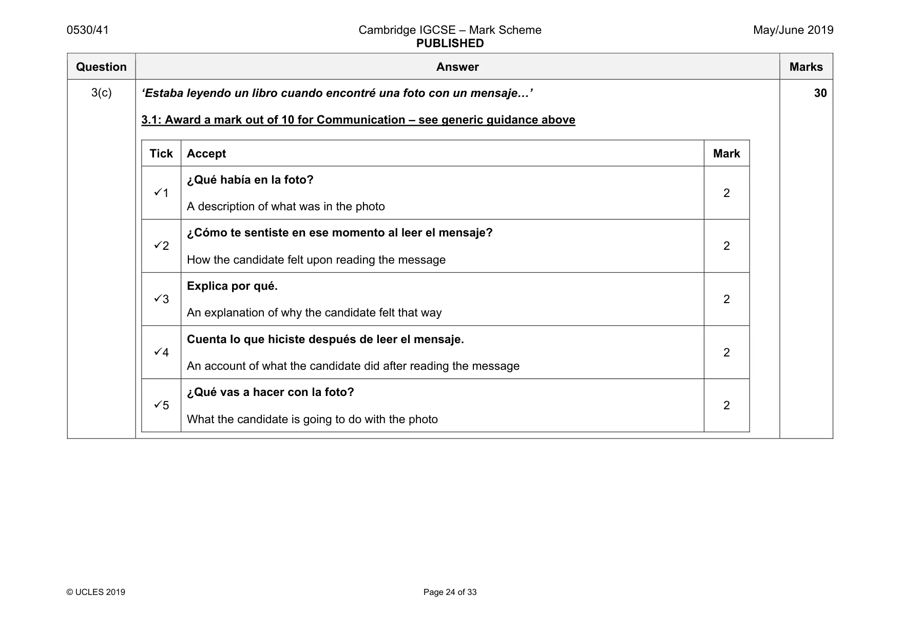 Mark scheme, page 24 of 33