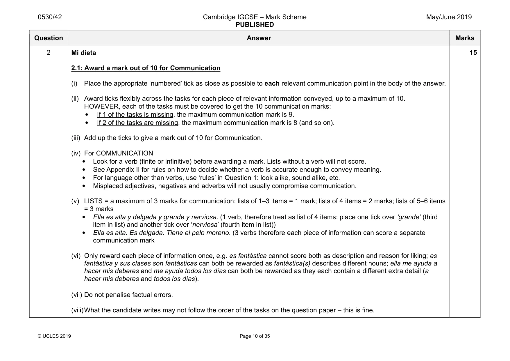 Mark scheme, page 10 of 35