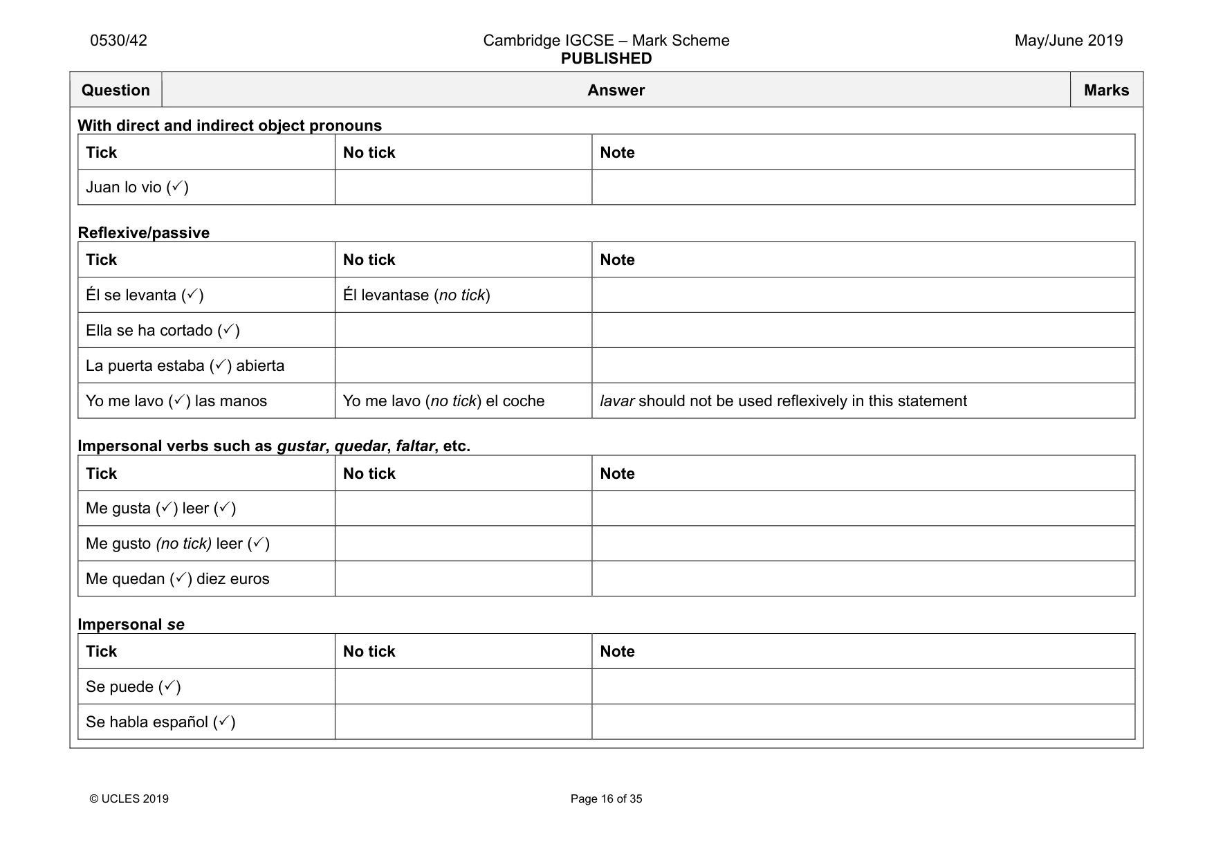 Mark scheme, page 16 of 35