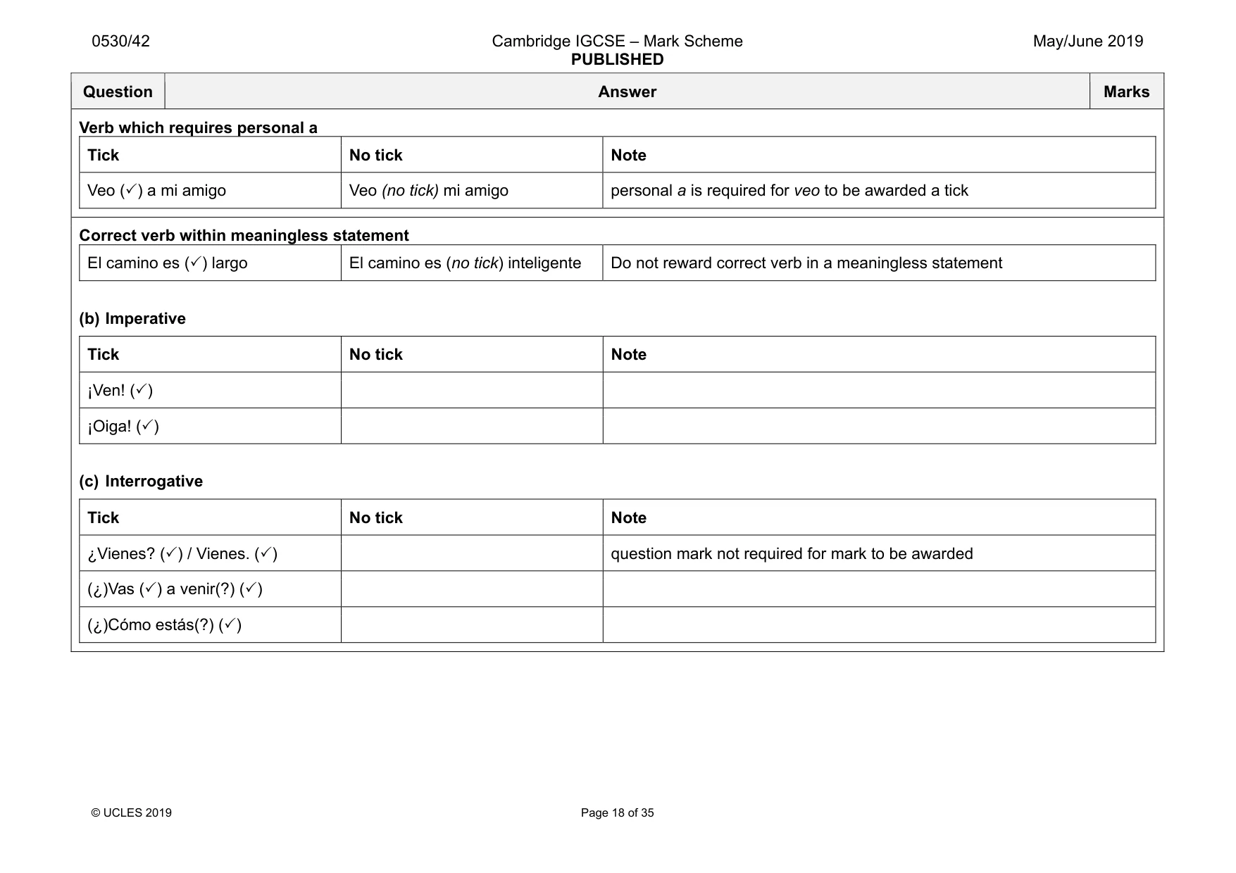 Mark scheme, page 18 of 35
