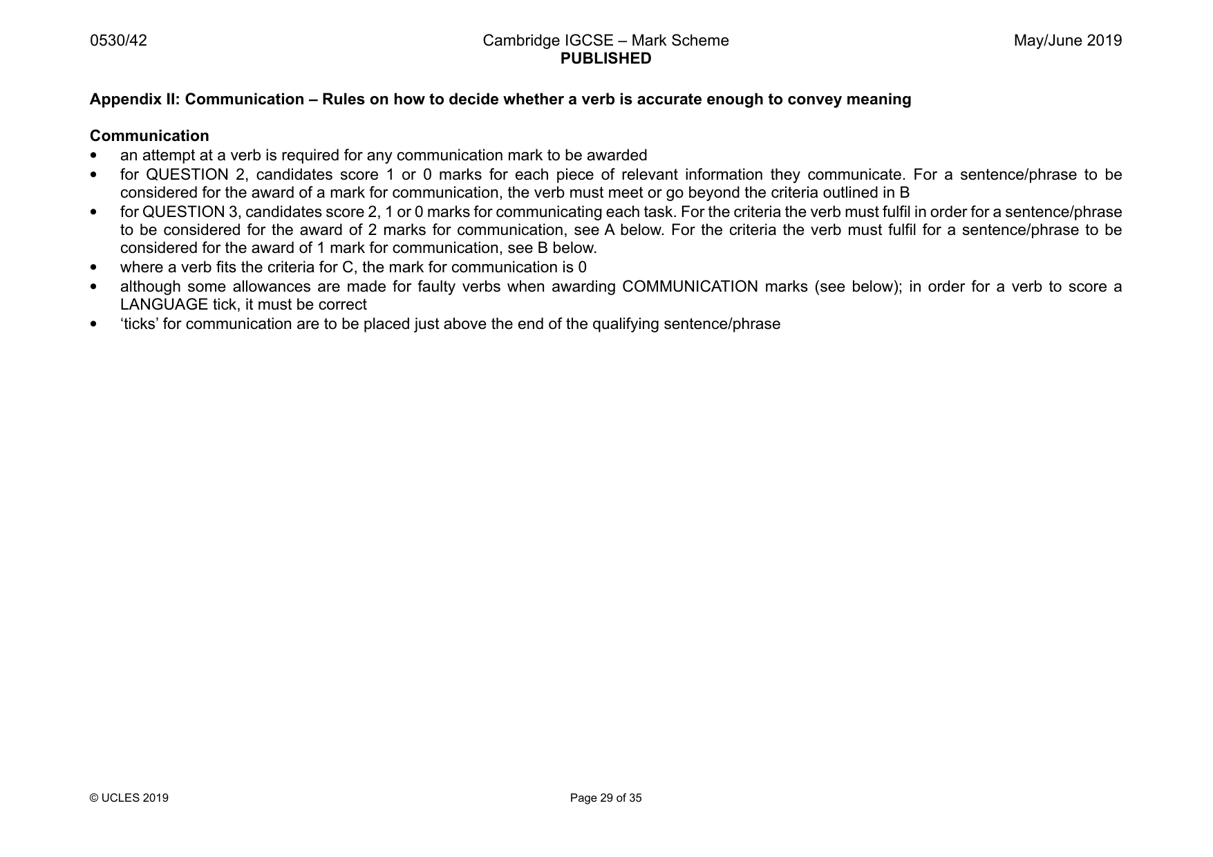 Mark scheme, page 29 of 35