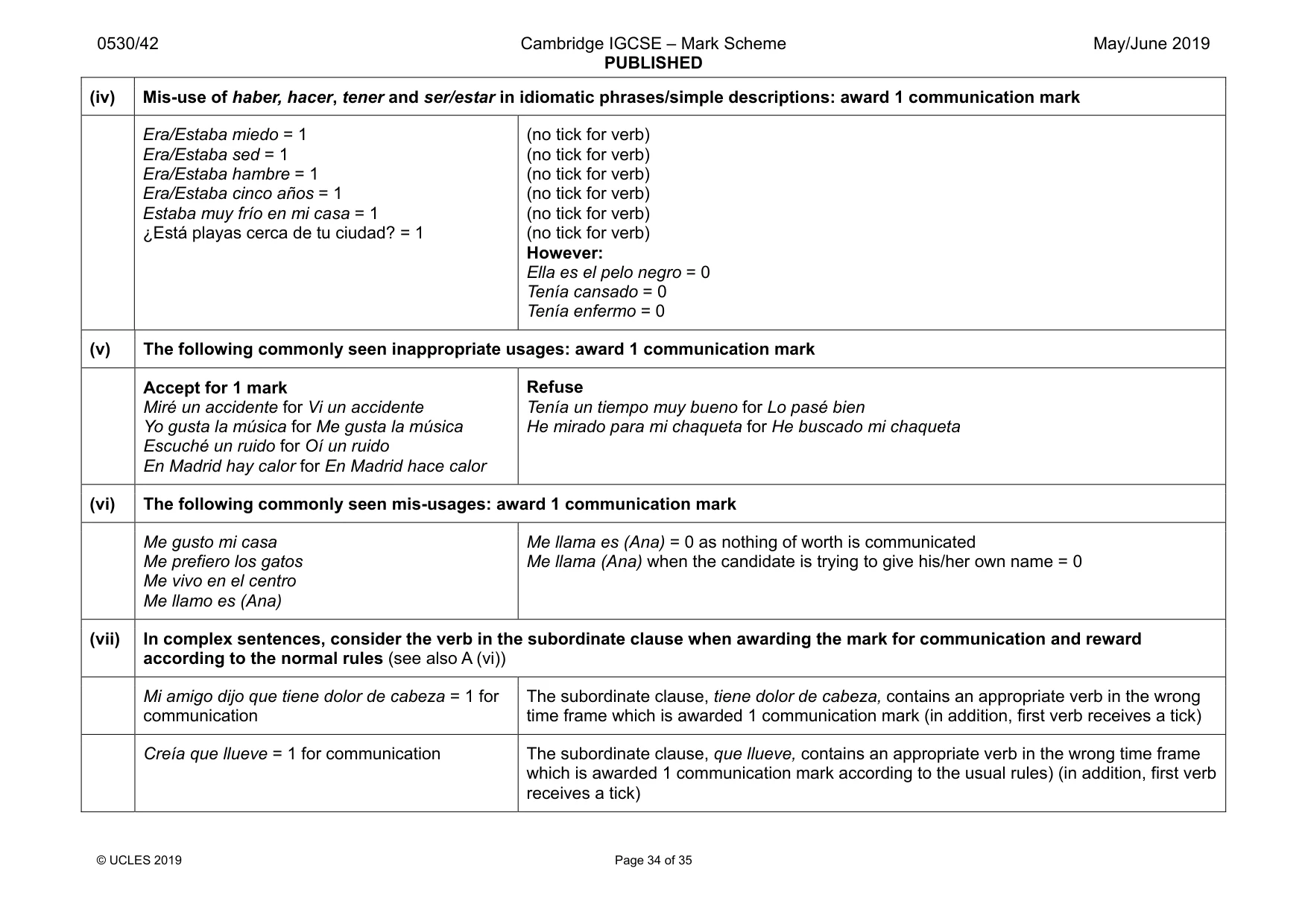 Mark scheme, page 34 of 35
