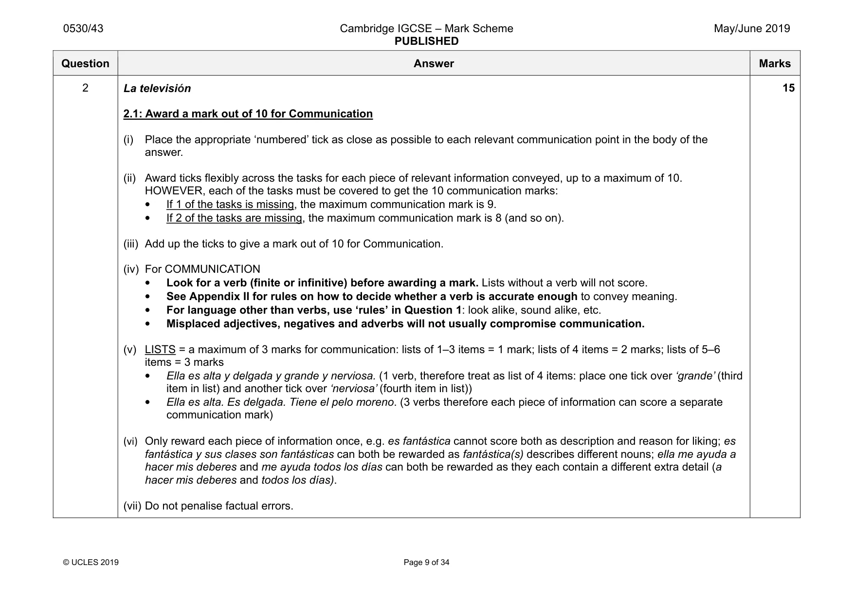 Mark scheme, page 9 of 34