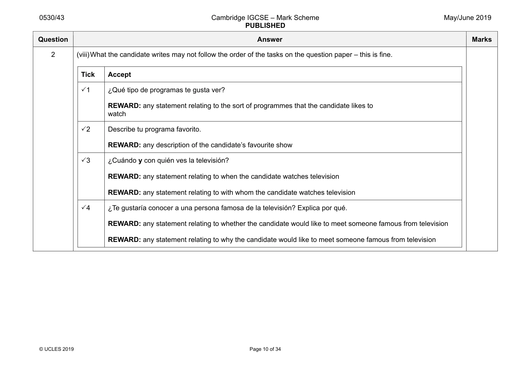 Mark scheme, page 10 of 34