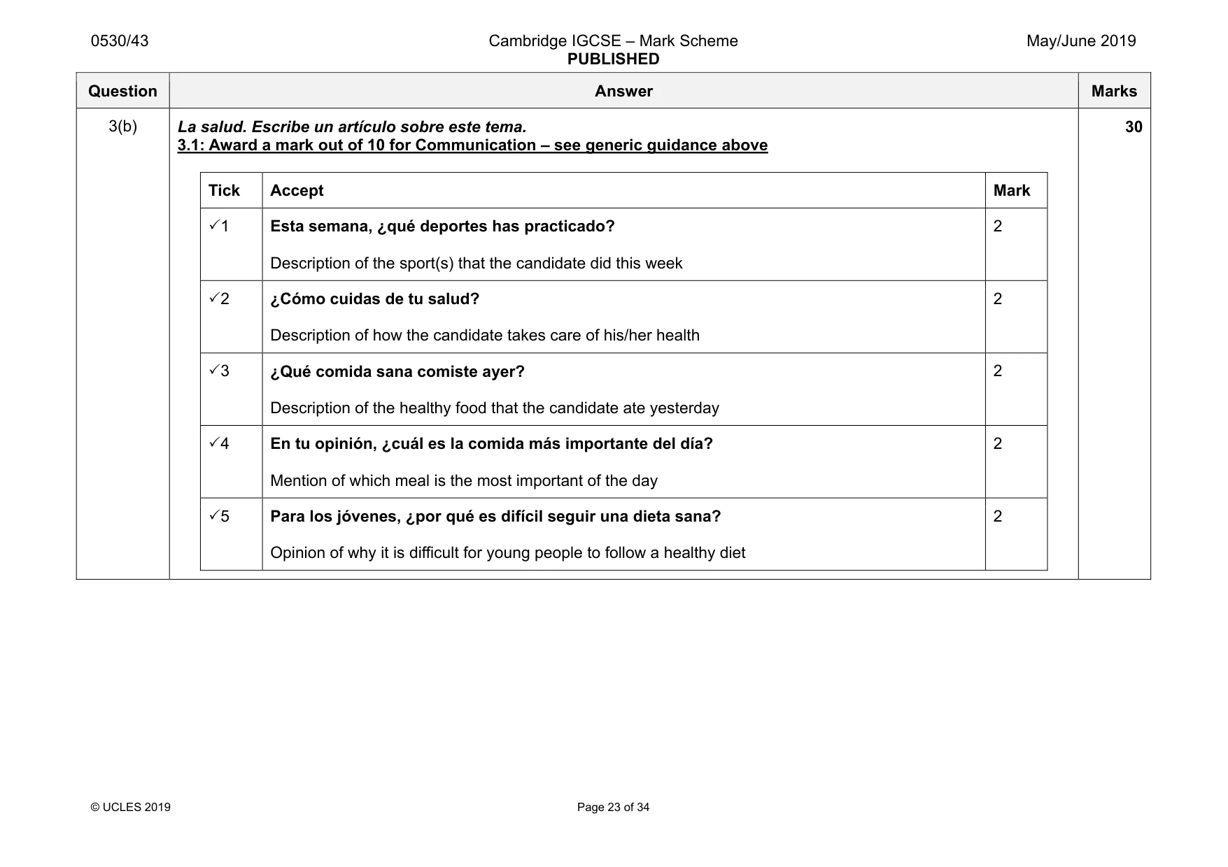 Mark scheme, page 23 of 34