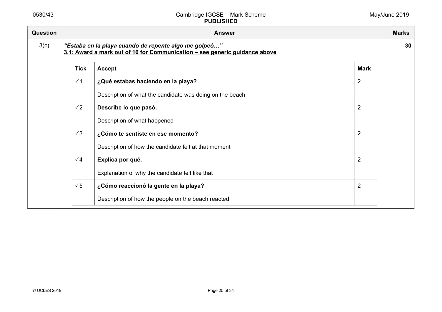 Mark scheme, page 25 of 34