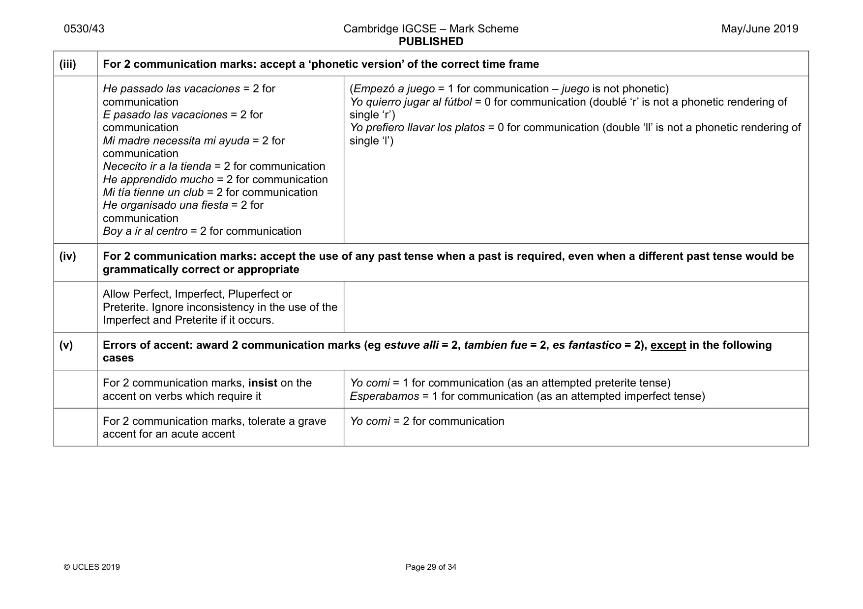 Mark scheme, page 29 of 34