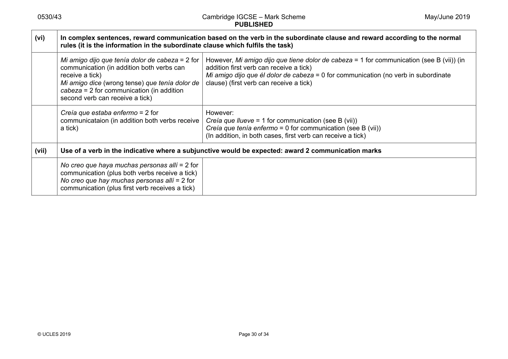 Mark scheme, page 30 of 34