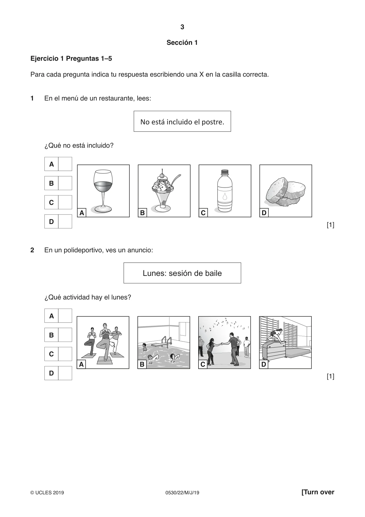 Cambridge IGCSE Spanish - Foreign Language 0530 2019 May/June Paper 2 · Variant 2 question paper, page 3 of 16