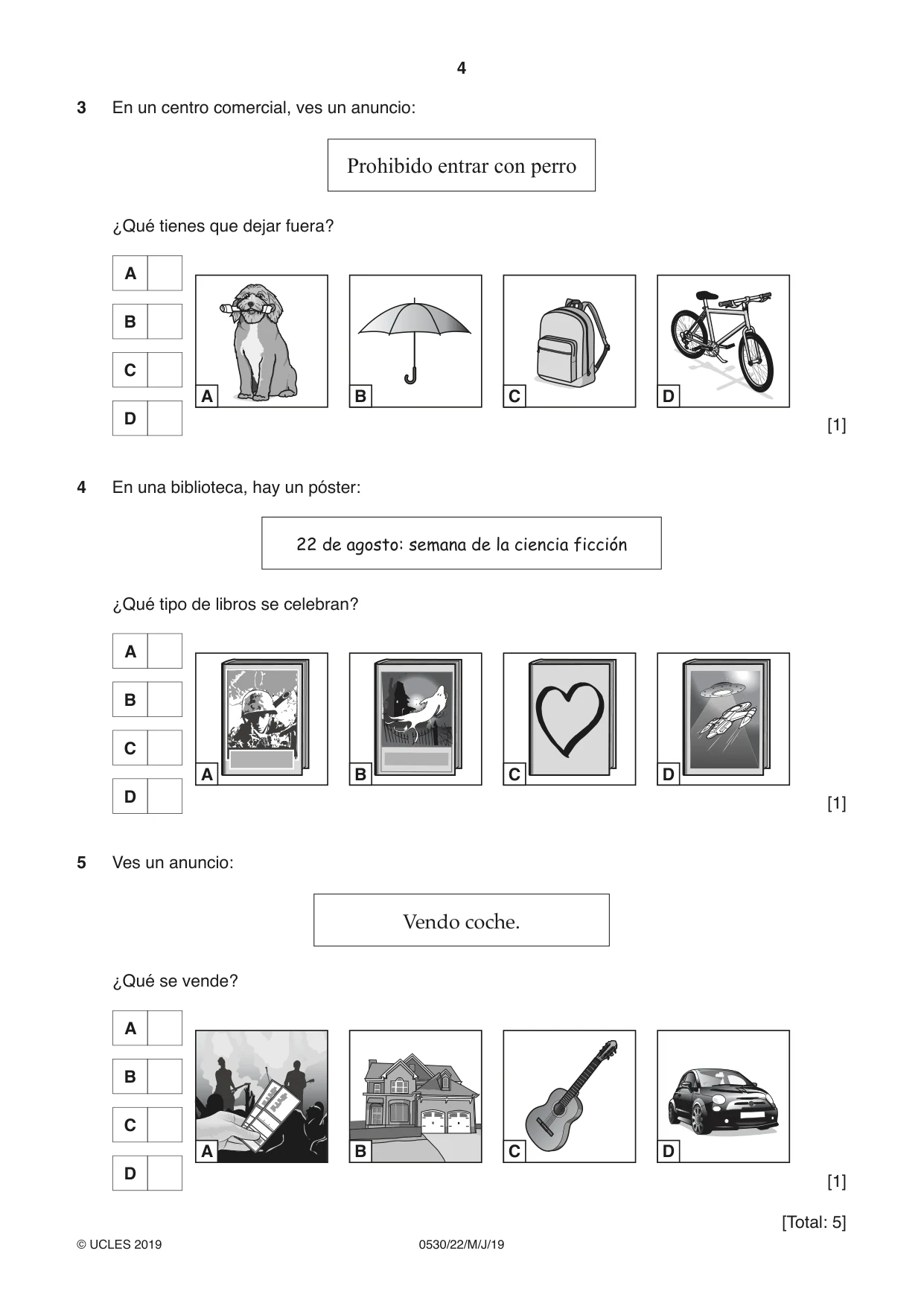 Cambridge IGCSE Spanish - Foreign Language 0530 2019 May/June Paper 2 · Variant 2 question paper, page 4 of 16