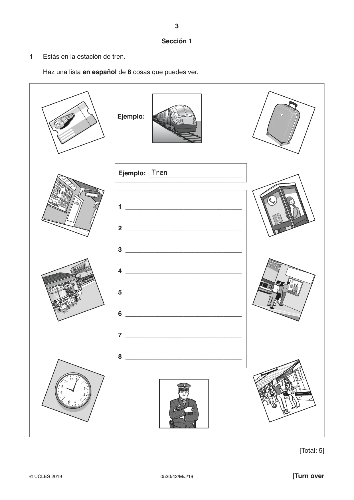 Cambridge IGCSE Spanish - Foreign Language 0530 2019 May/June Paper 4 · Variant 2 question paper, page 3 of 8